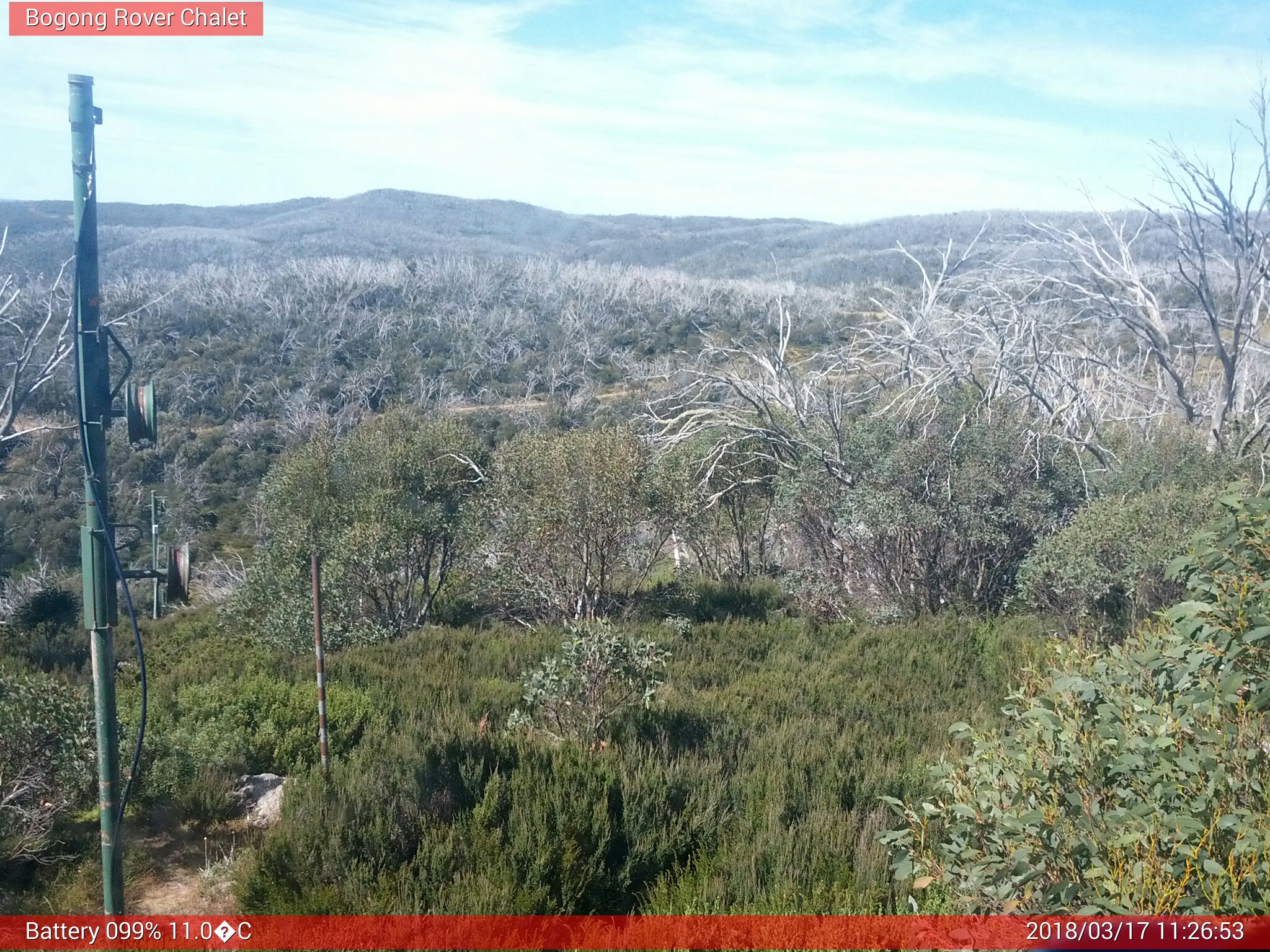 Bogong Web Cam 11:26am Saturday 17th of March 2018