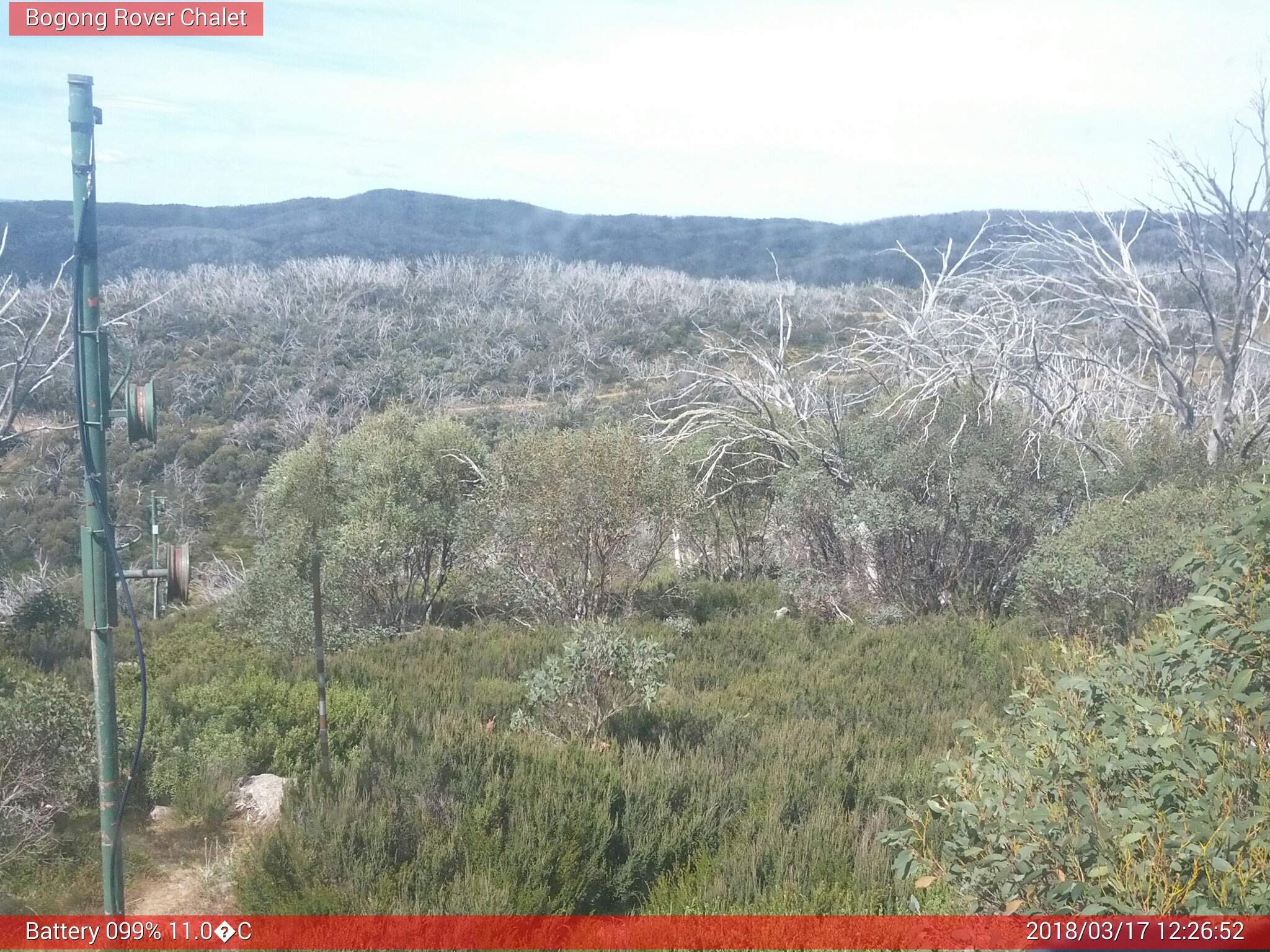 Bogong Web Cam 12:26pm Saturday 17th of March 2018