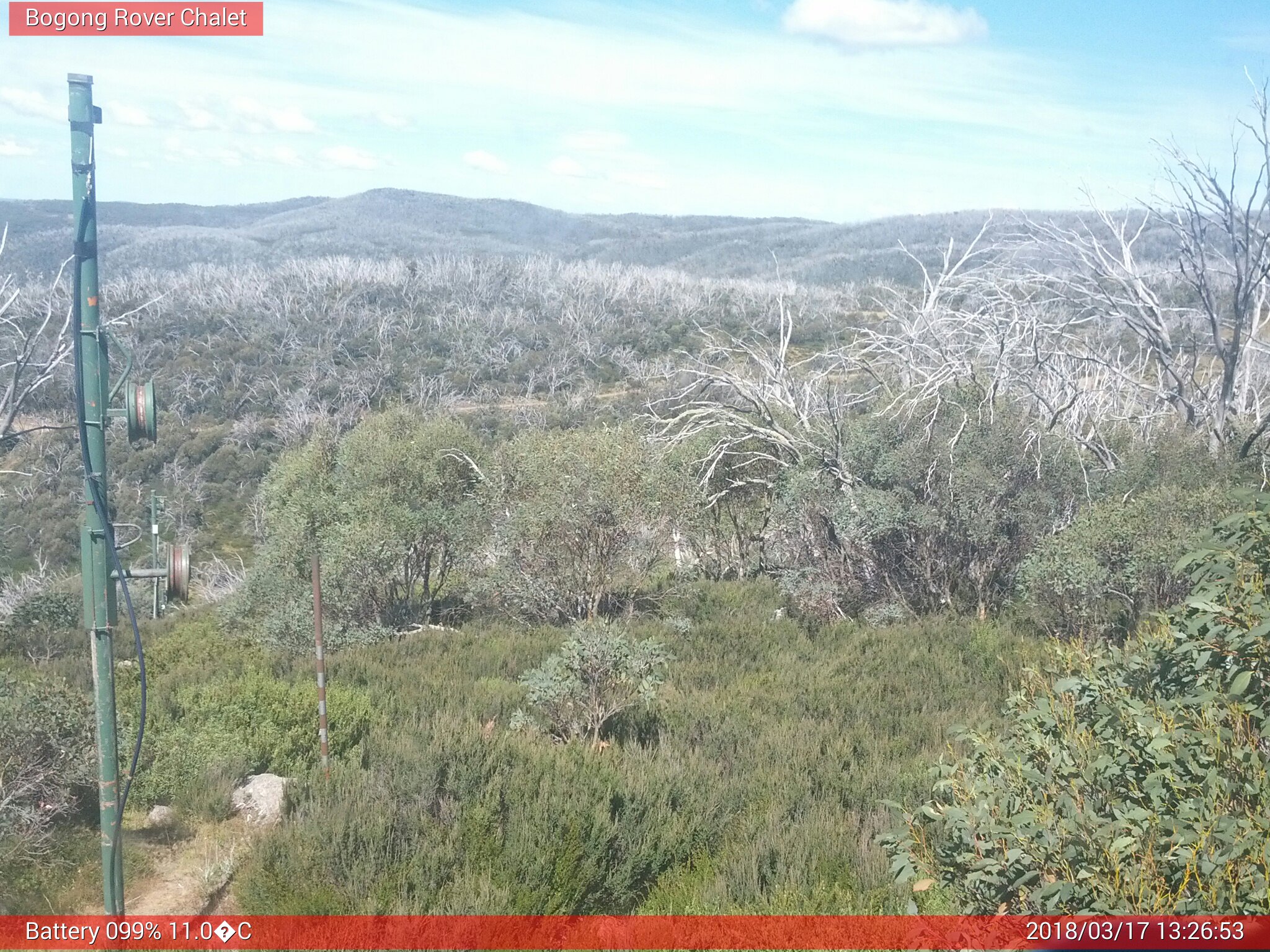 Bogong Web Cam 1:26pm Saturday 17th of March 2018