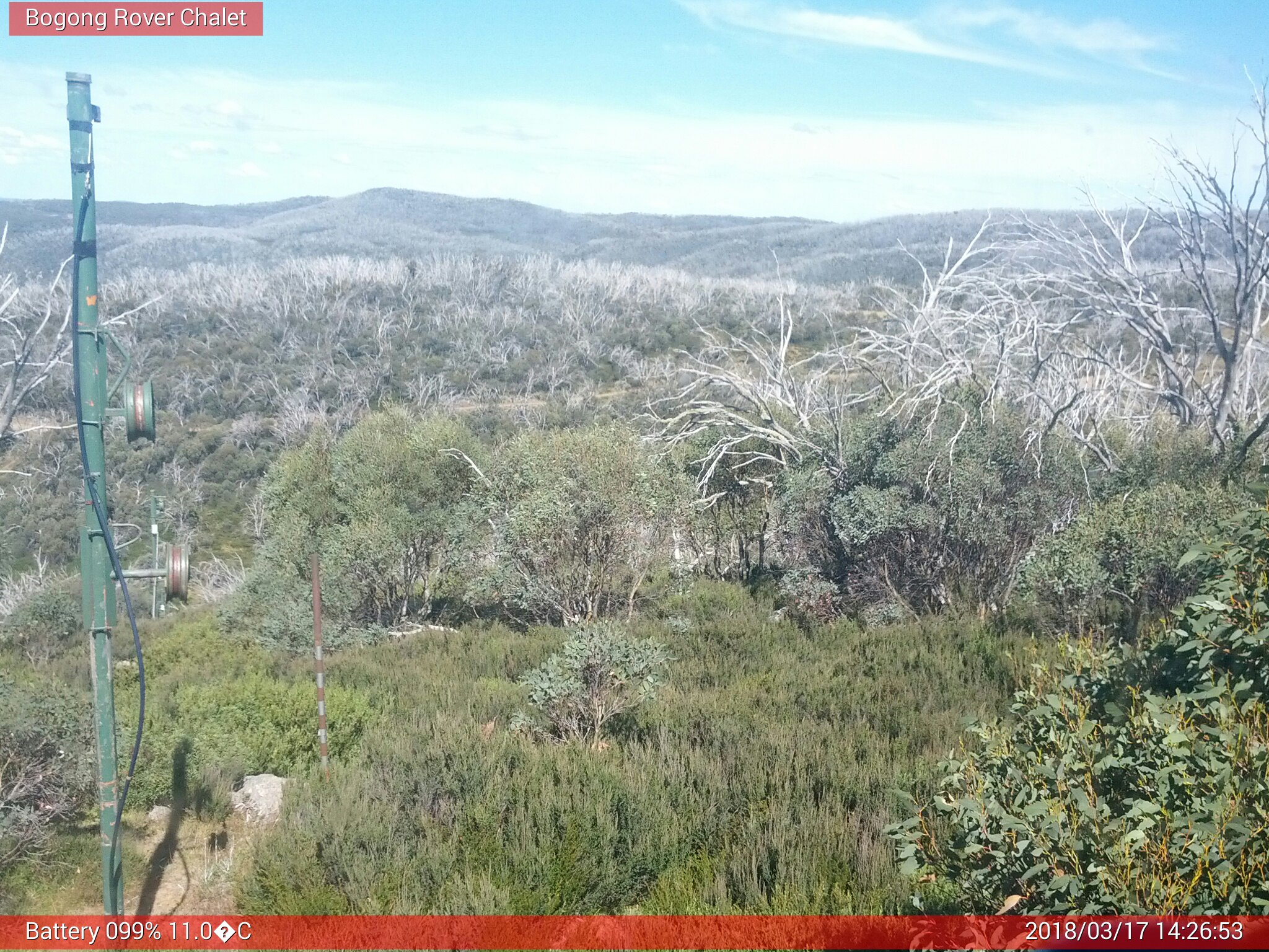 Bogong Web Cam 2:26pm Saturday 17th of March 2018