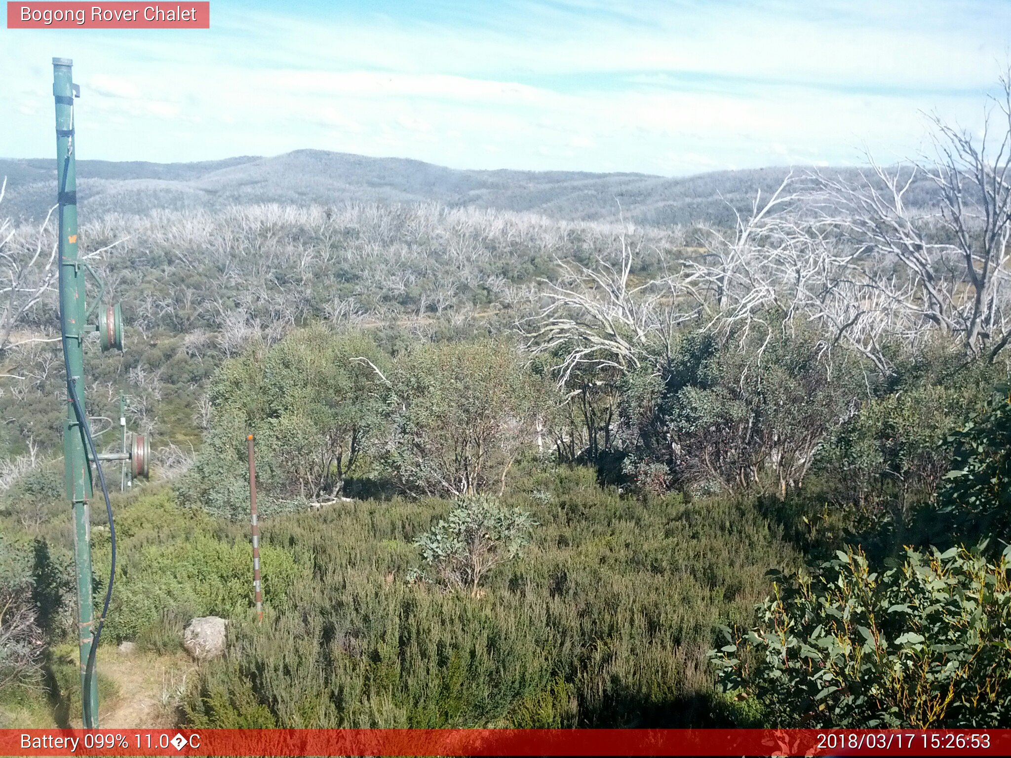 Bogong Web Cam 3:26pm Saturday 17th of March 2018