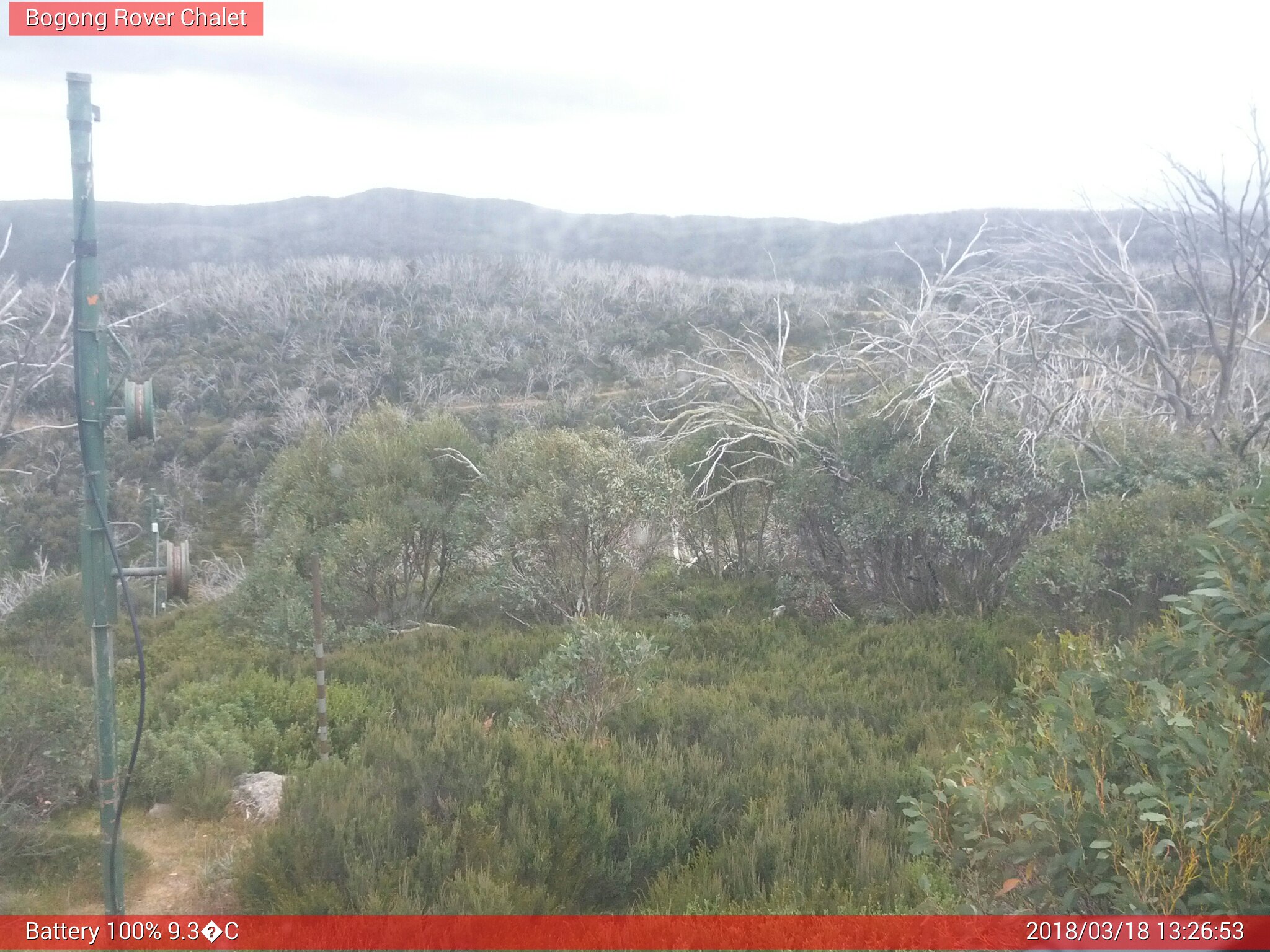 Bogong Web Cam 1:26pm Sunday 18th of March 2018