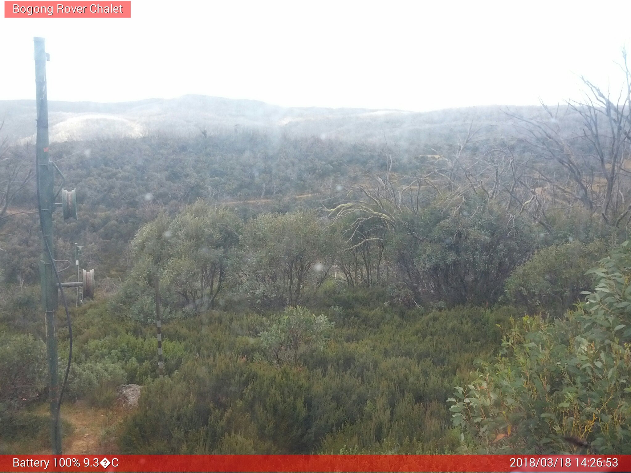 Bogong Web Cam 2:26pm Sunday 18th of March 2018