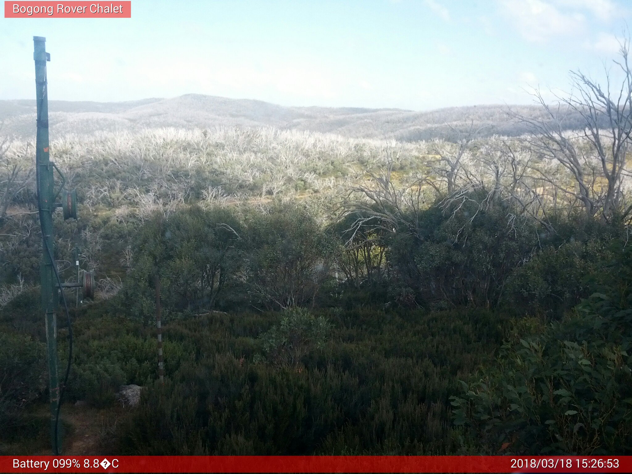 Bogong Web Cam 3:26pm Sunday 18th of March 2018