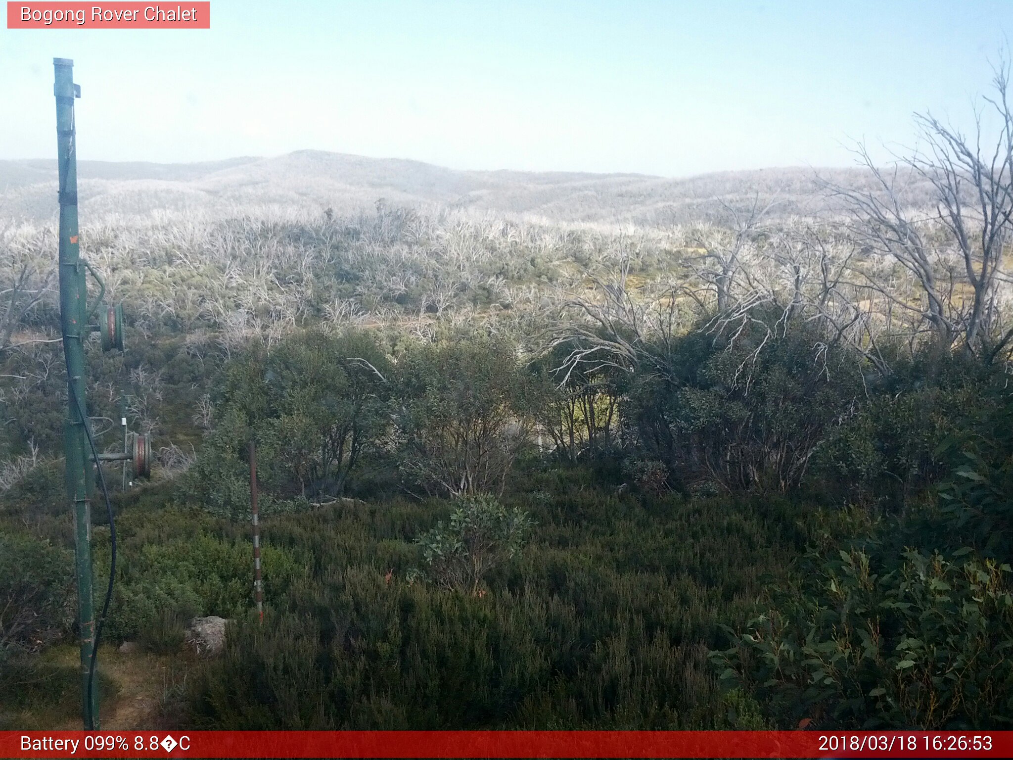 Bogong Web Cam 4:26pm Sunday 18th of March 2018