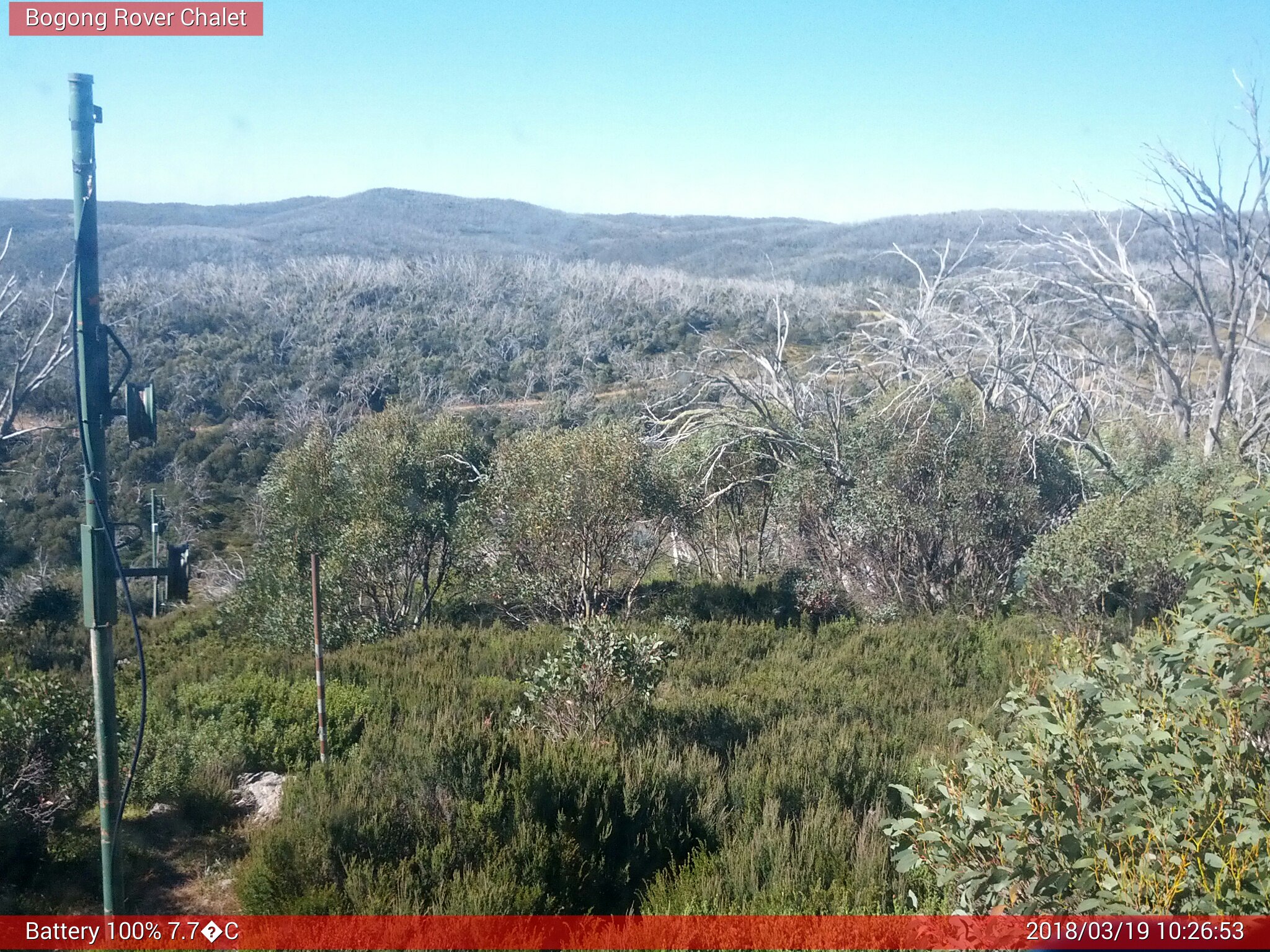 Bogong Web Cam 10:26am Monday 19th of March 2018