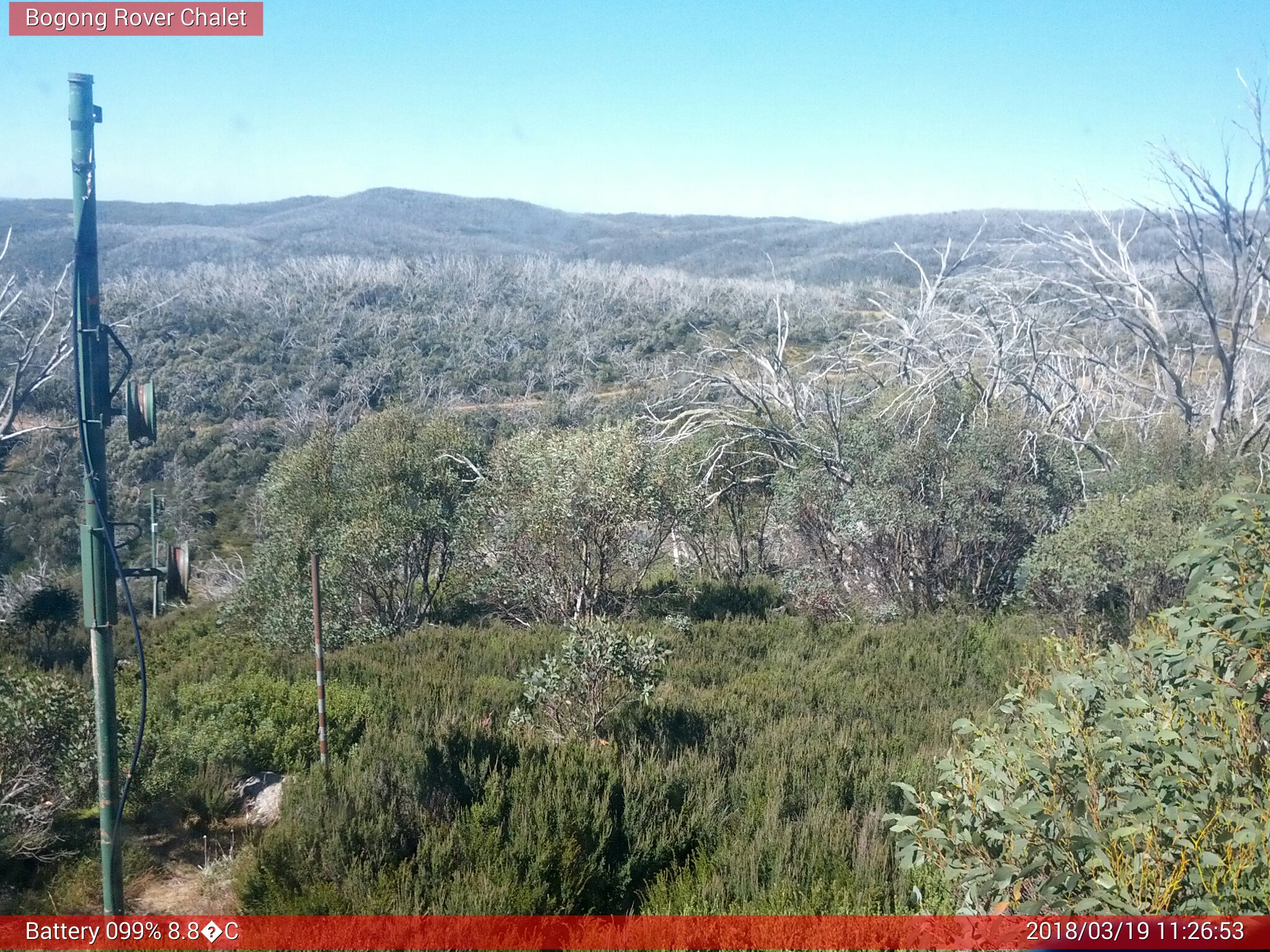 Bogong Web Cam 11:26am Monday 19th of March 2018