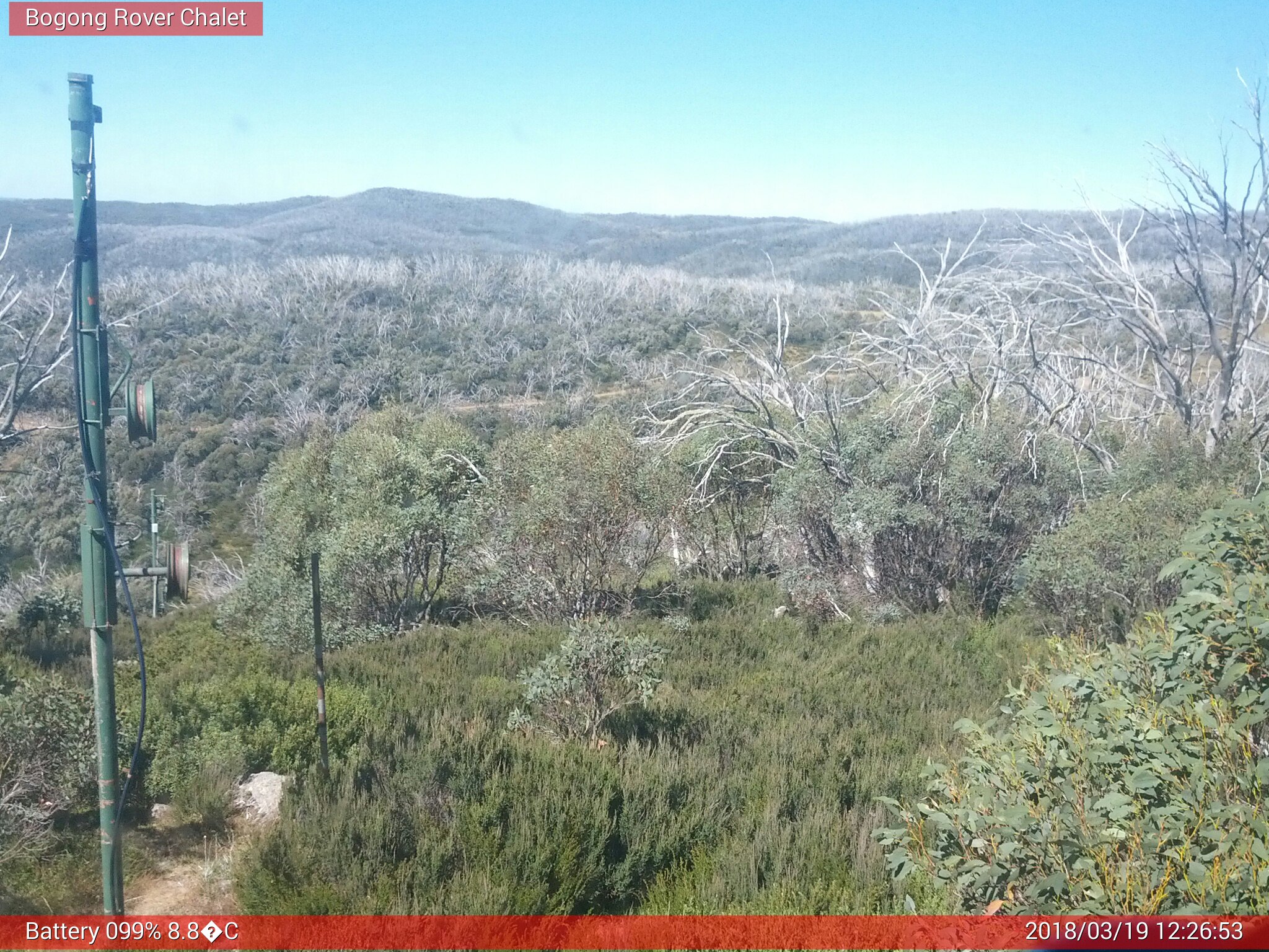 Bogong Web Cam 12:26pm Monday 19th of March 2018