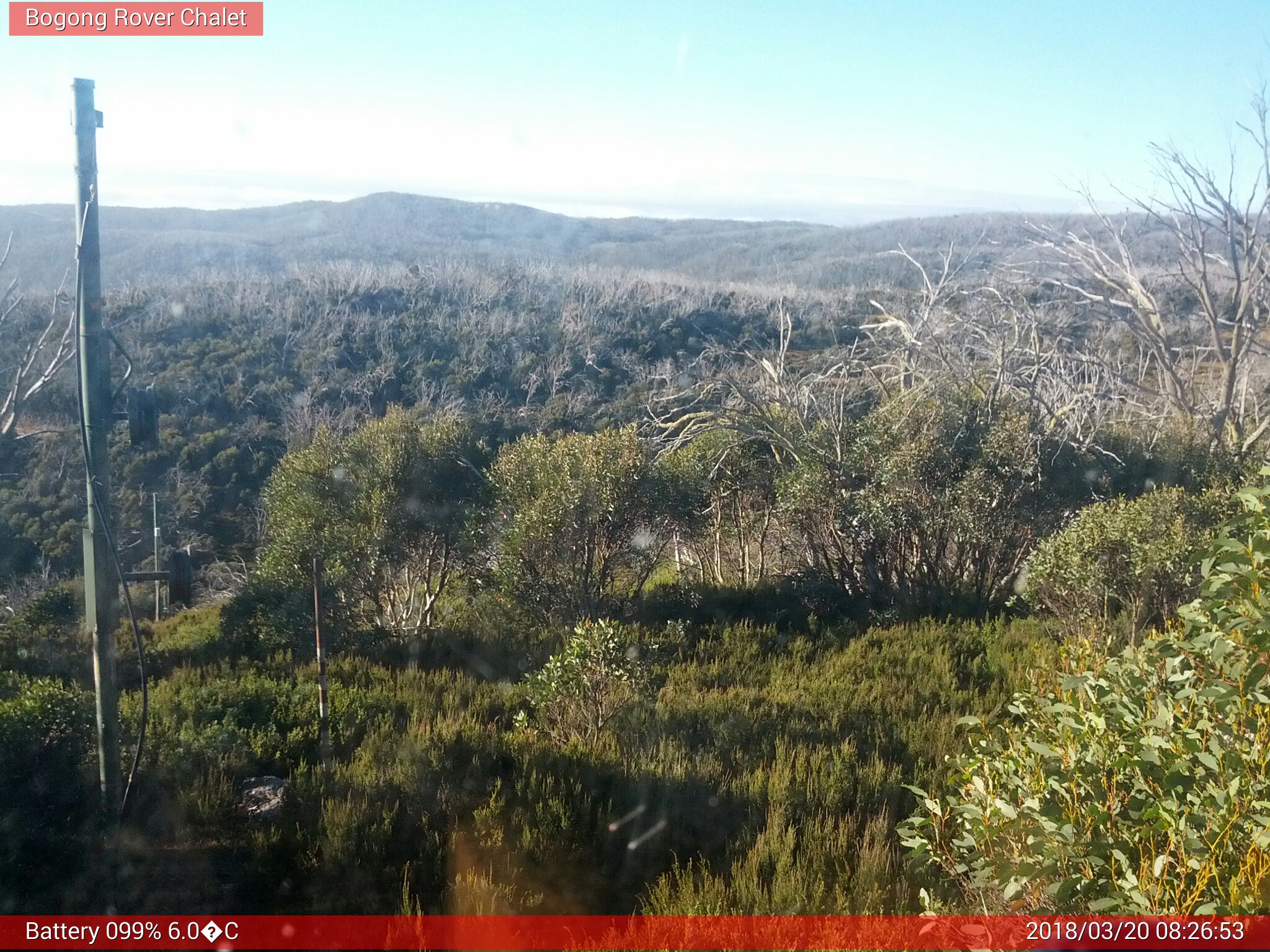 Bogong Web Cam 8:26am Tuesday 20th of March 2018