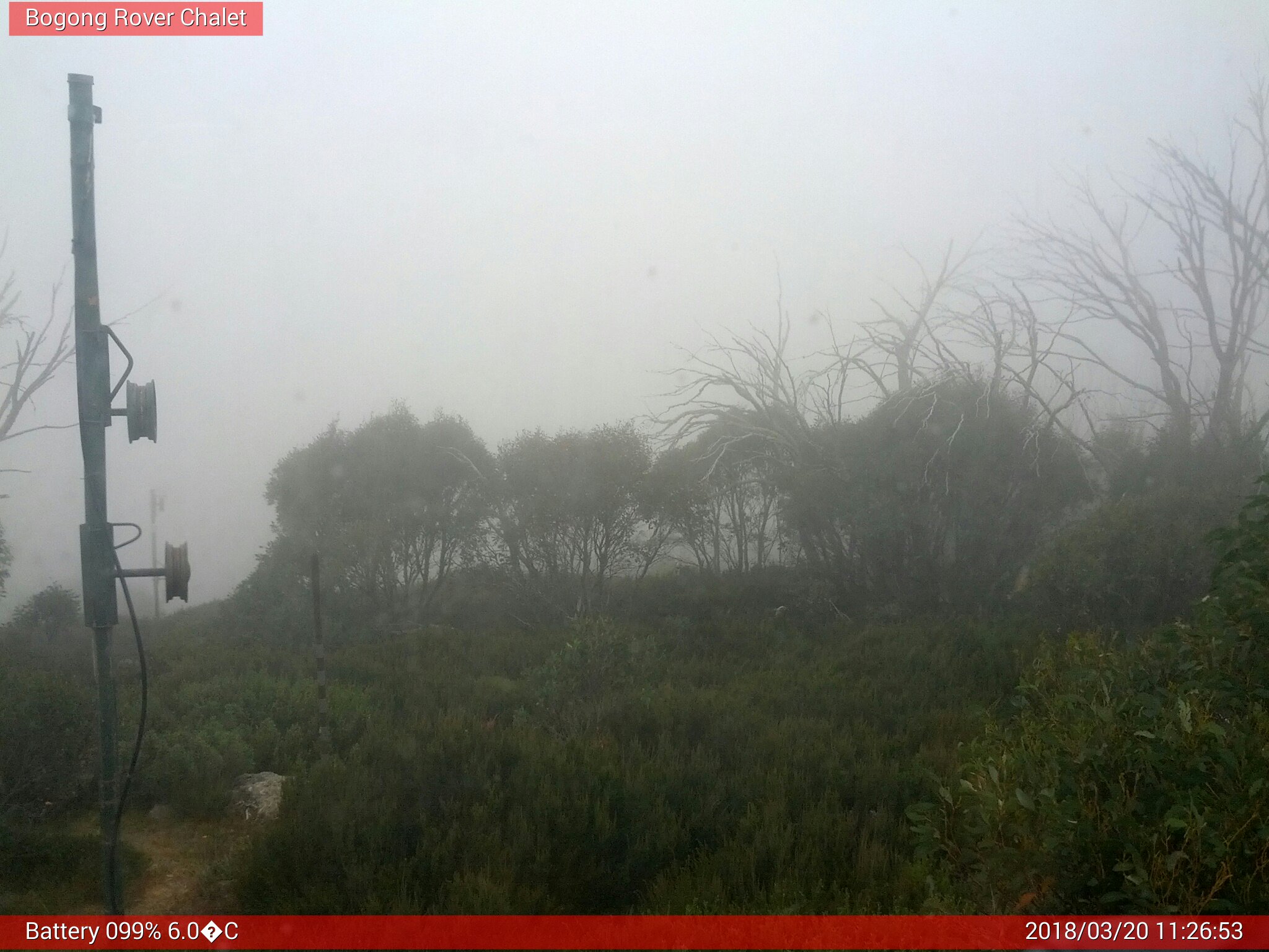 Bogong Web Cam 11:26am Tuesday 20th of March 2018