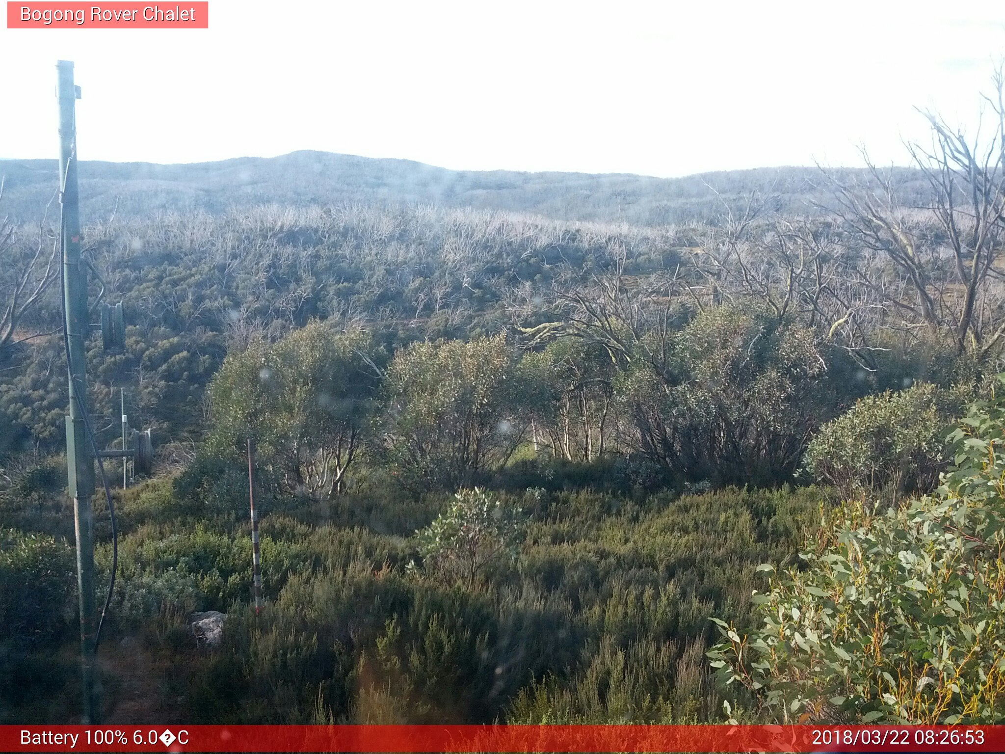 Bogong Web Cam 8:26am Thursday 22nd of March 2018