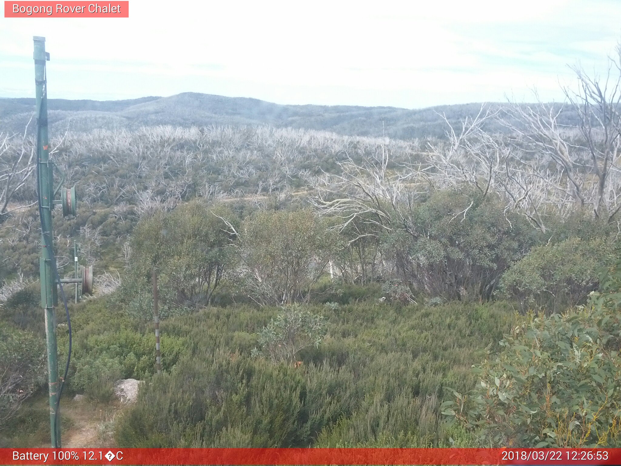 Bogong Web Cam 12:26pm Thursday 22nd of March 2018