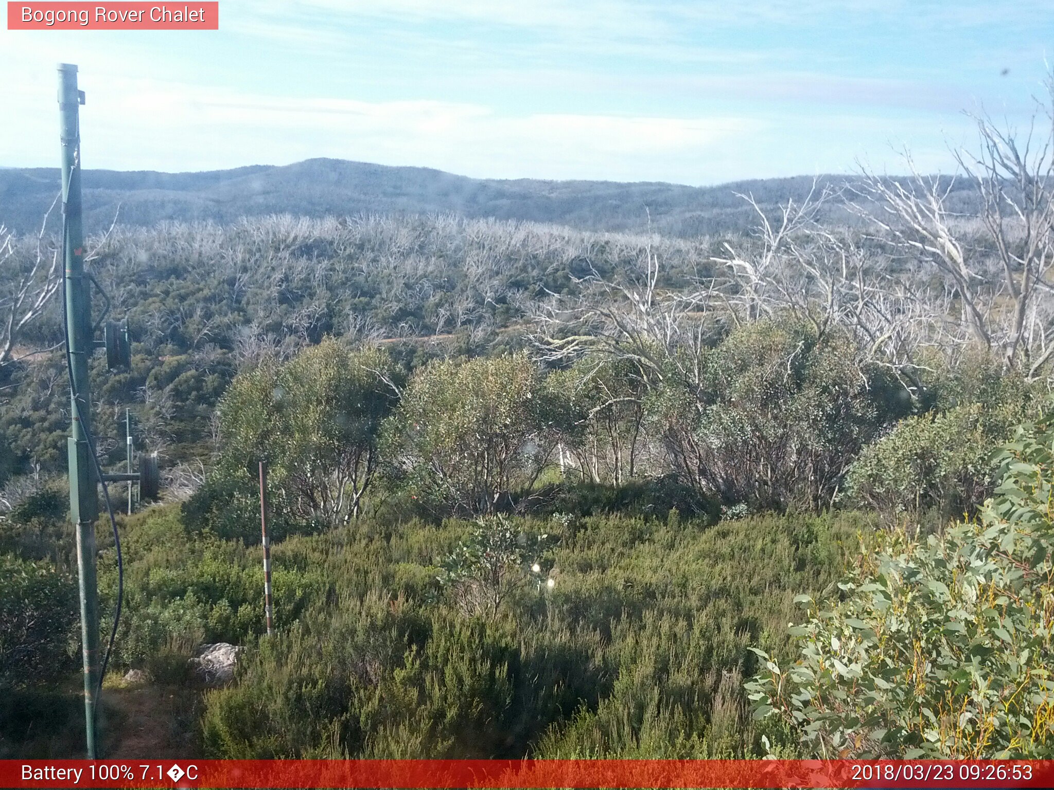 Bogong Web Cam 9:26am Friday 23rd of March 2018