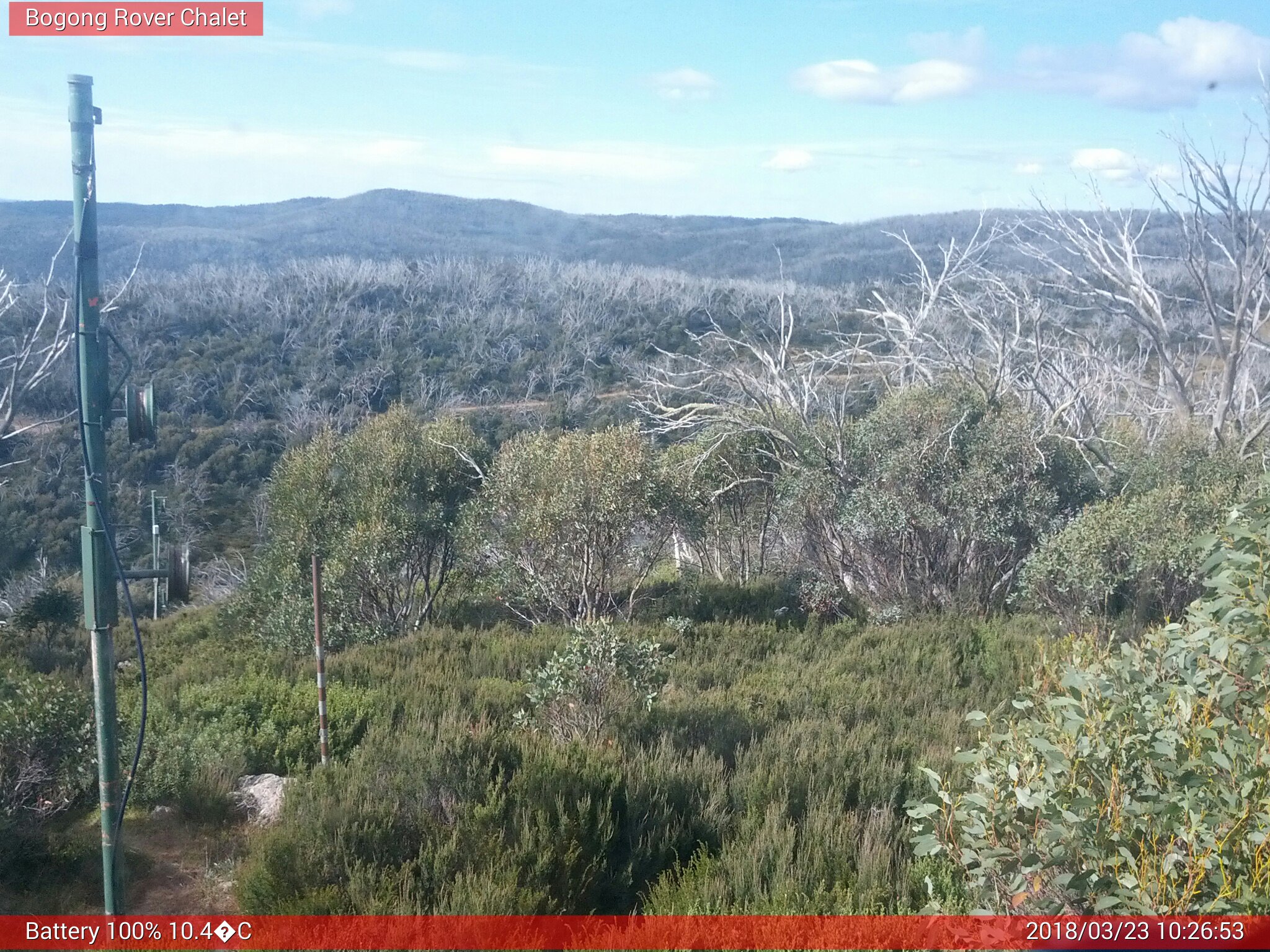 Bogong Web Cam 10:26am Friday 23rd of March 2018