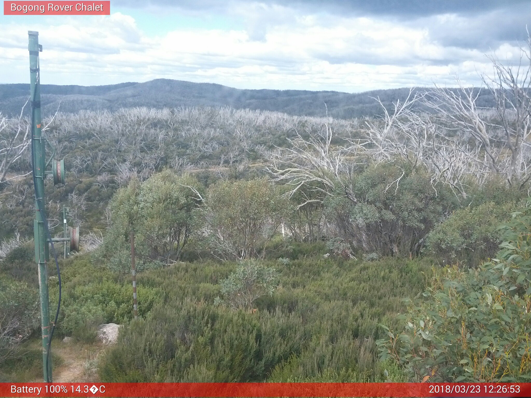 Bogong Web Cam 12:26pm Friday 23rd of March 2018