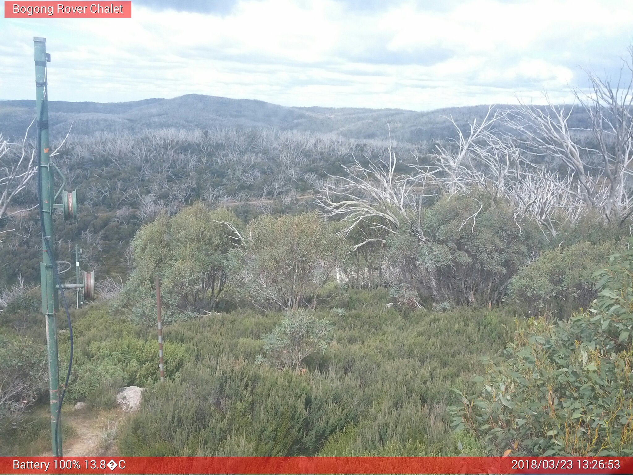 Bogong Web Cam 1:26pm Friday 23rd of March 2018