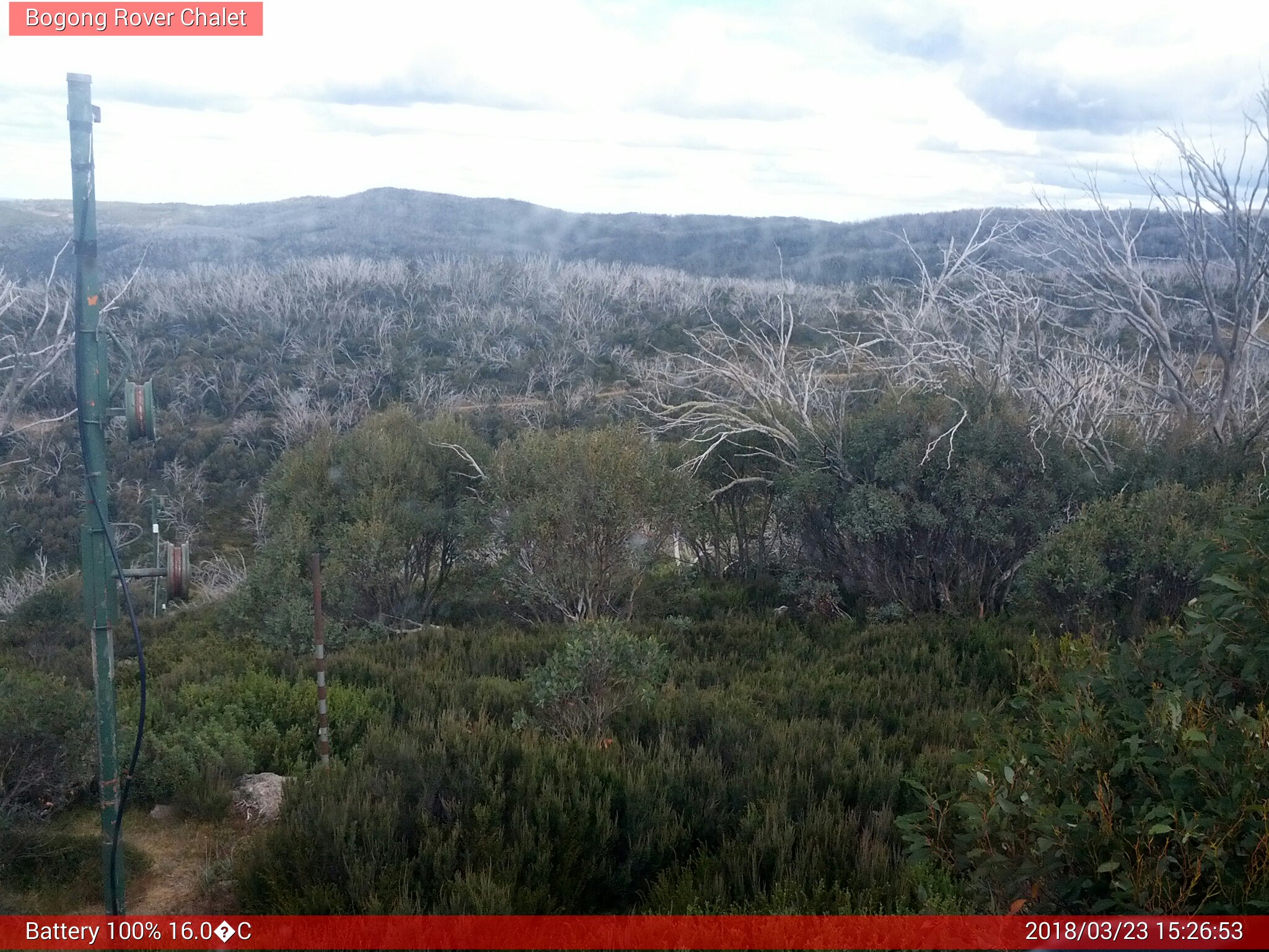 Bogong Web Cam 3:26pm Friday 23rd of March 2018