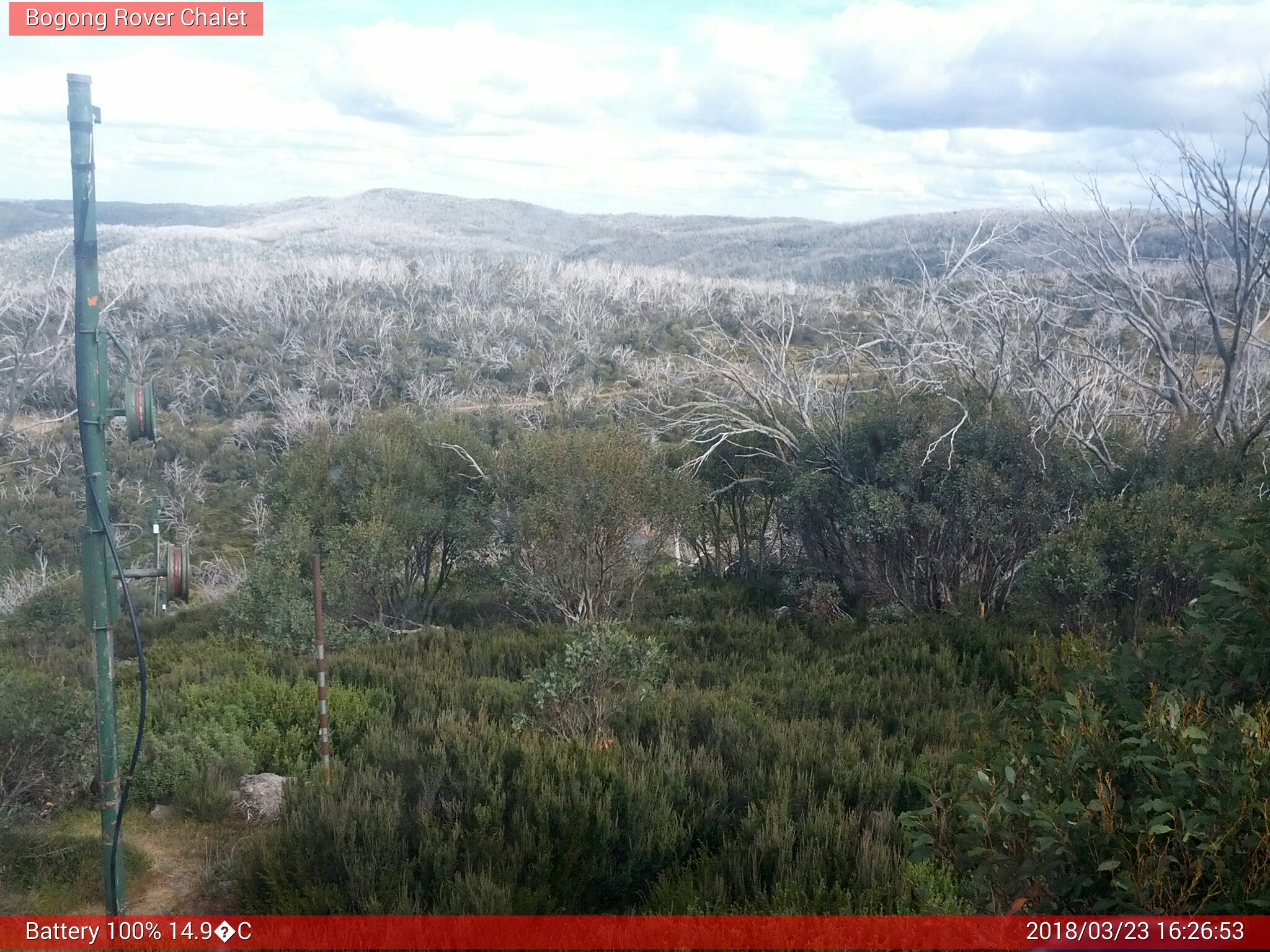 Bogong Web Cam 4:26pm Friday 23rd of March 2018