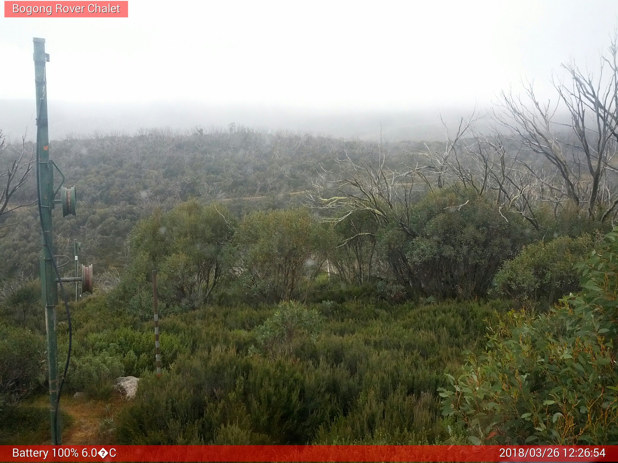 Bogong Web Cam 12:26pm Monday 26th of March 2018