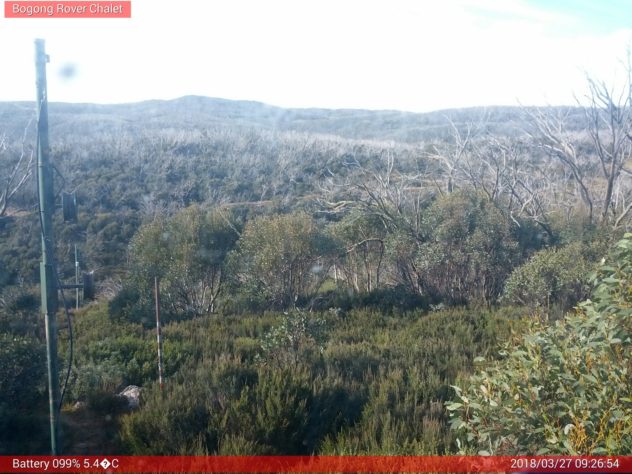 Bogong Web Cam 9:26am Tuesday 27th of March 2018