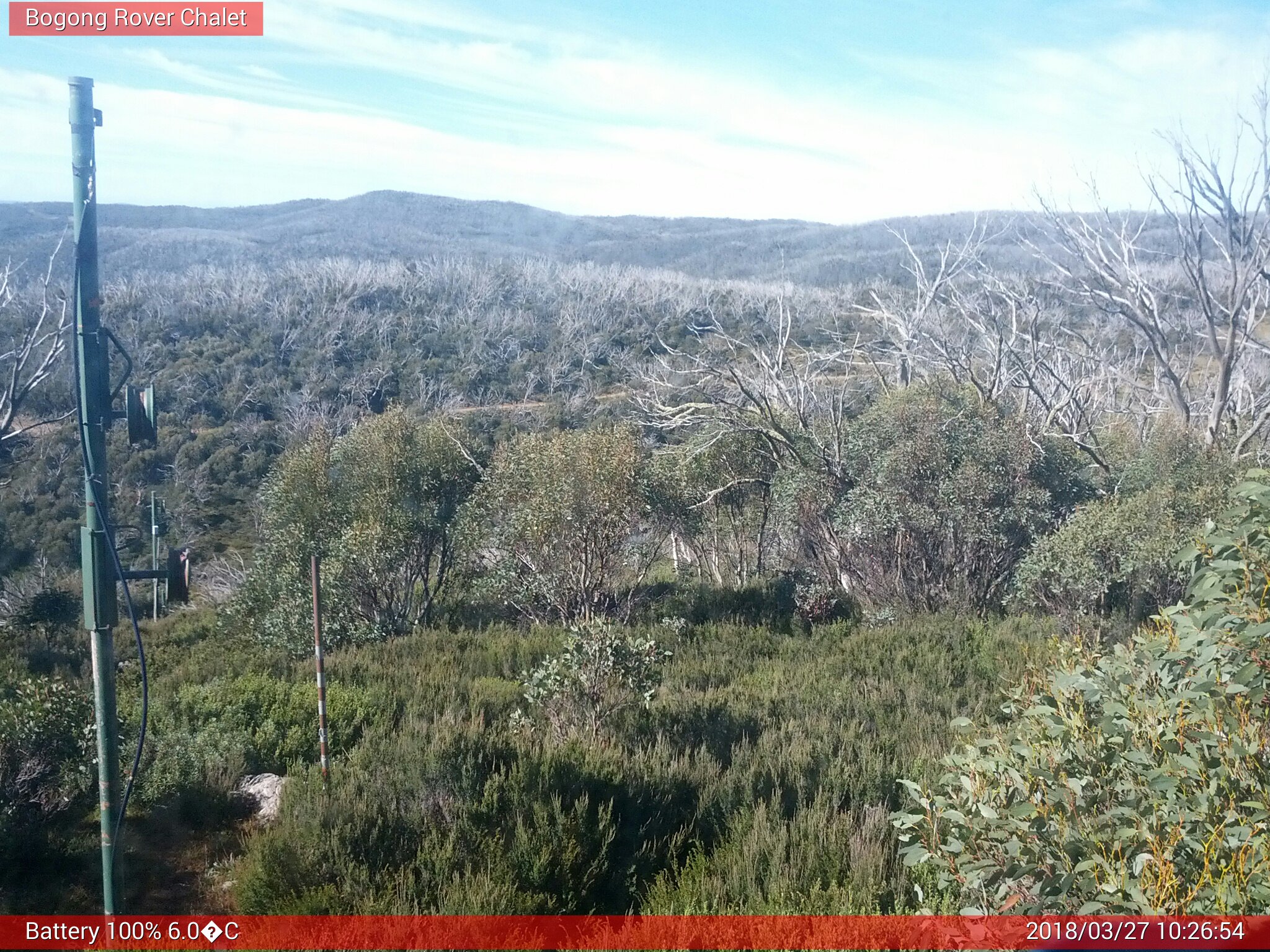 Bogong Web Cam 10:26am Tuesday 27th of March 2018