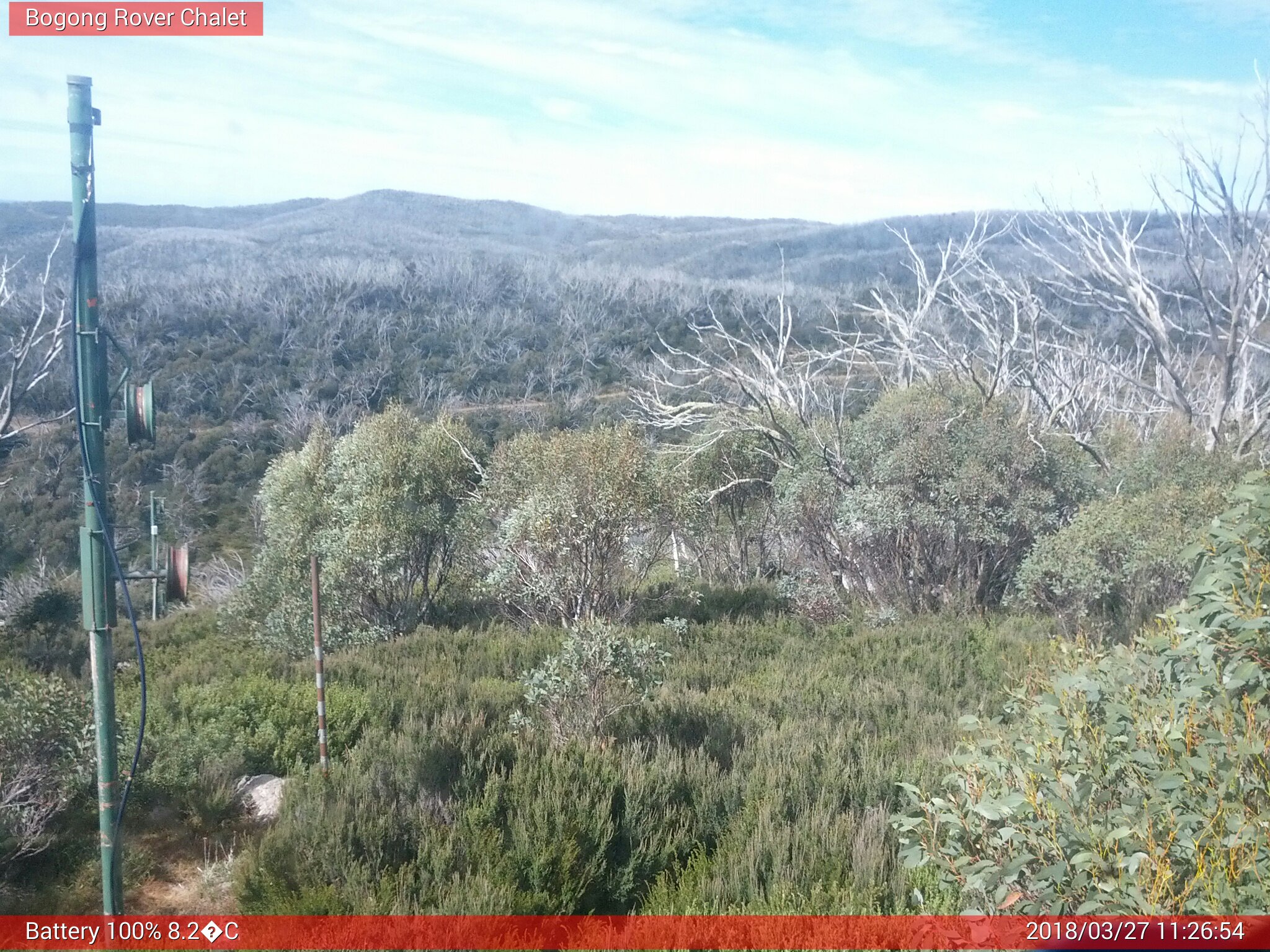 Bogong Web Cam 11:26am Tuesday 27th of March 2018