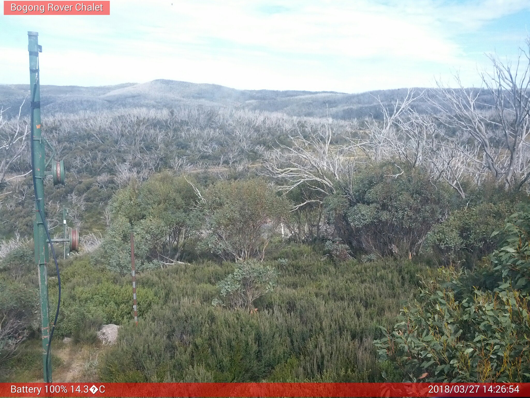 Bogong Web Cam 2:26pm Tuesday 27th of March 2018