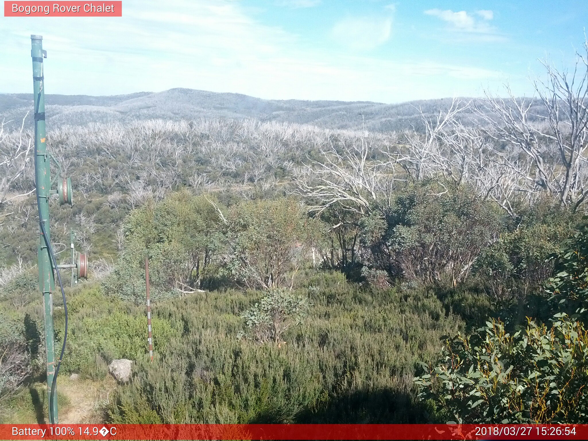 Bogong Web Cam 3:26pm Tuesday 27th of March 2018