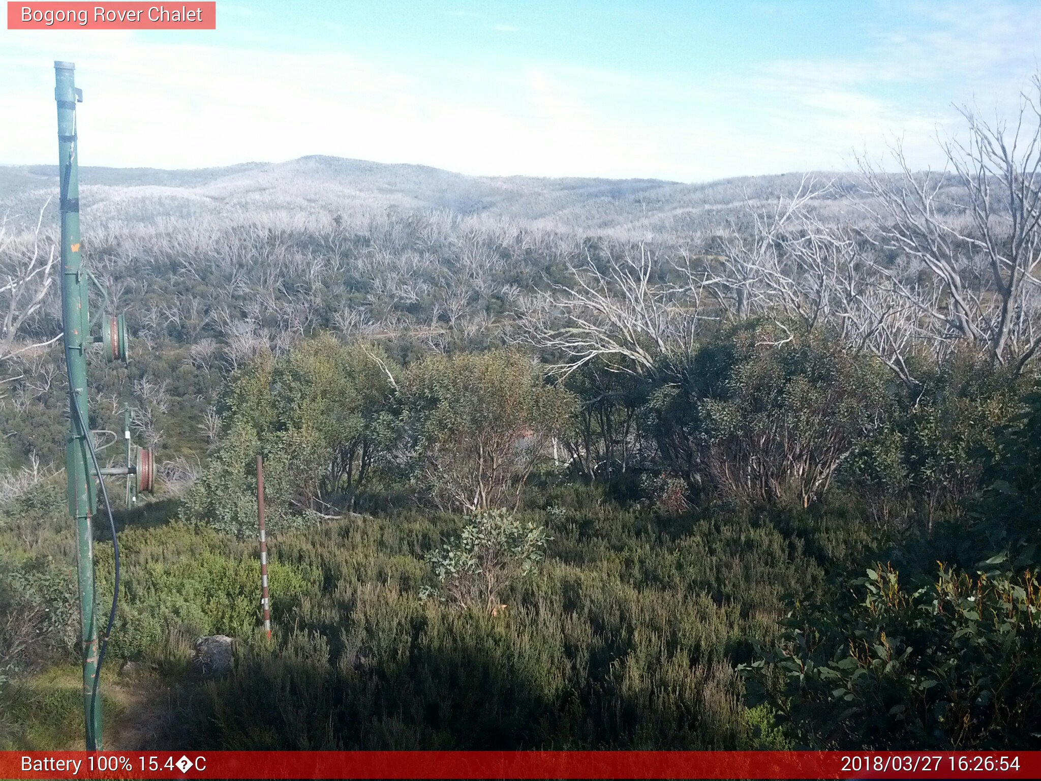 Bogong Web Cam 4:26pm Tuesday 27th of March 2018