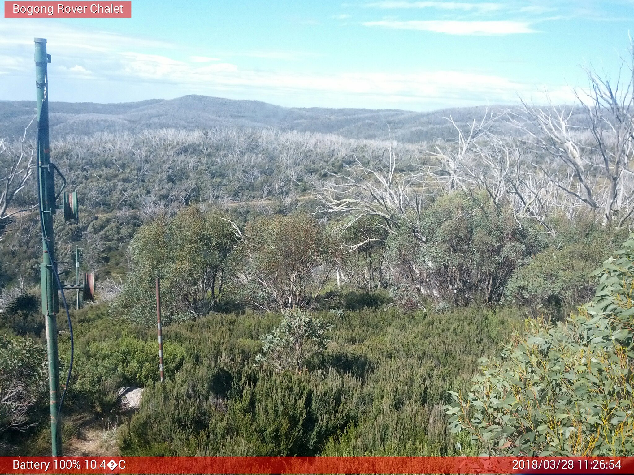 Bogong Web Cam 11:26am Wednesday 28th of March 2018