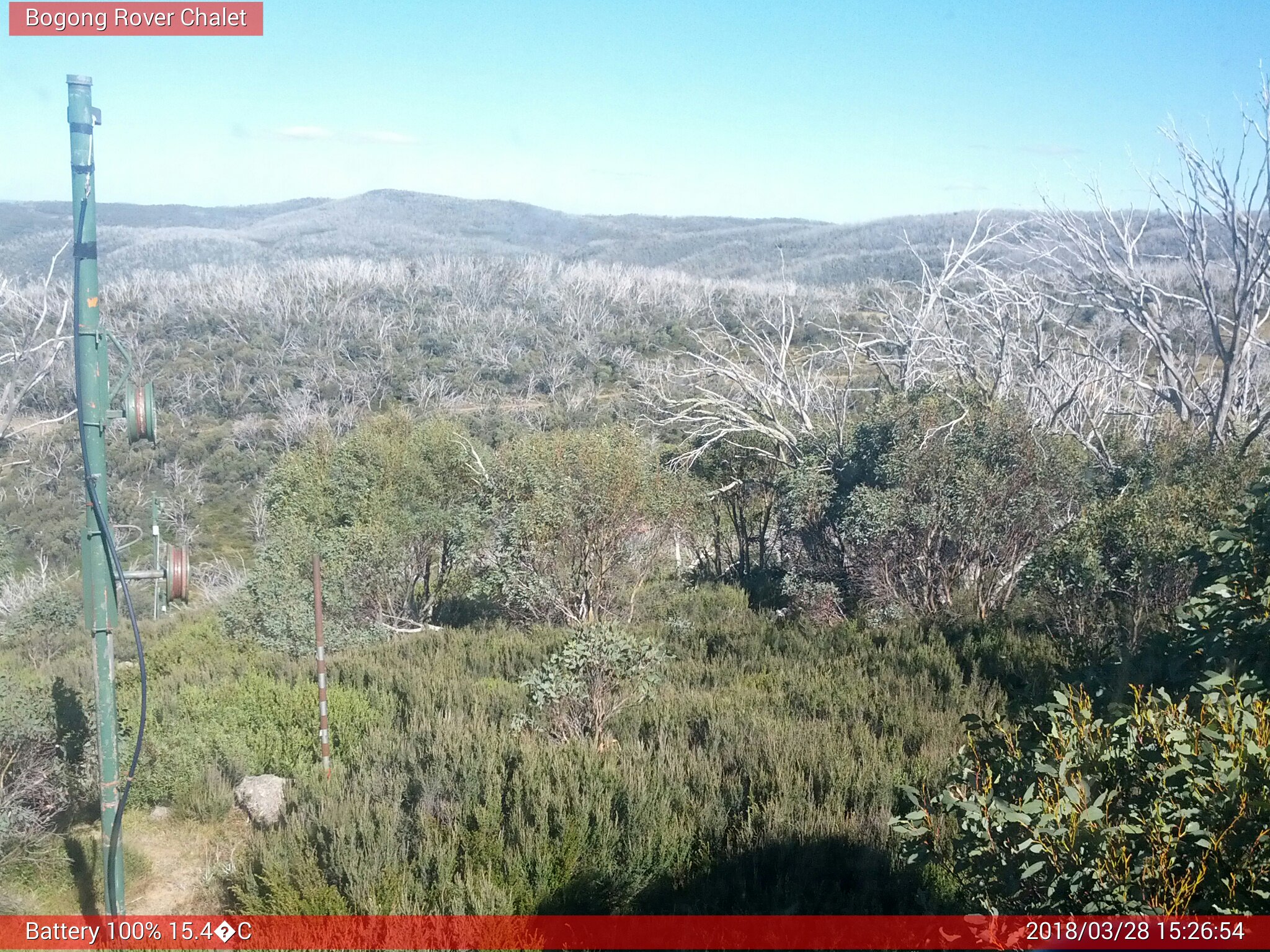 Bogong Web Cam 3:26pm Wednesday 28th of March 2018