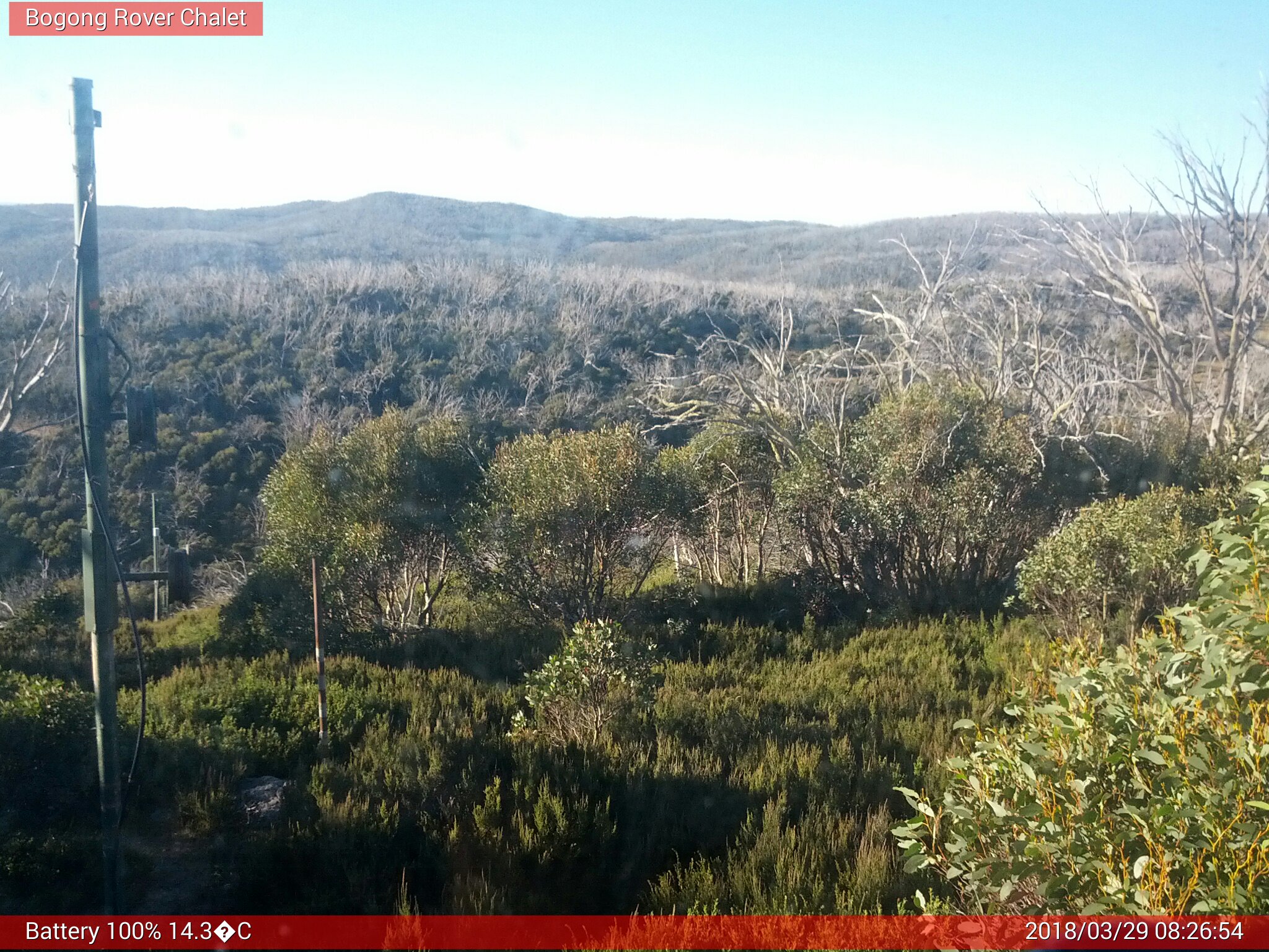 Bogong Web Cam 8:26am Thursday 29th of March 2018