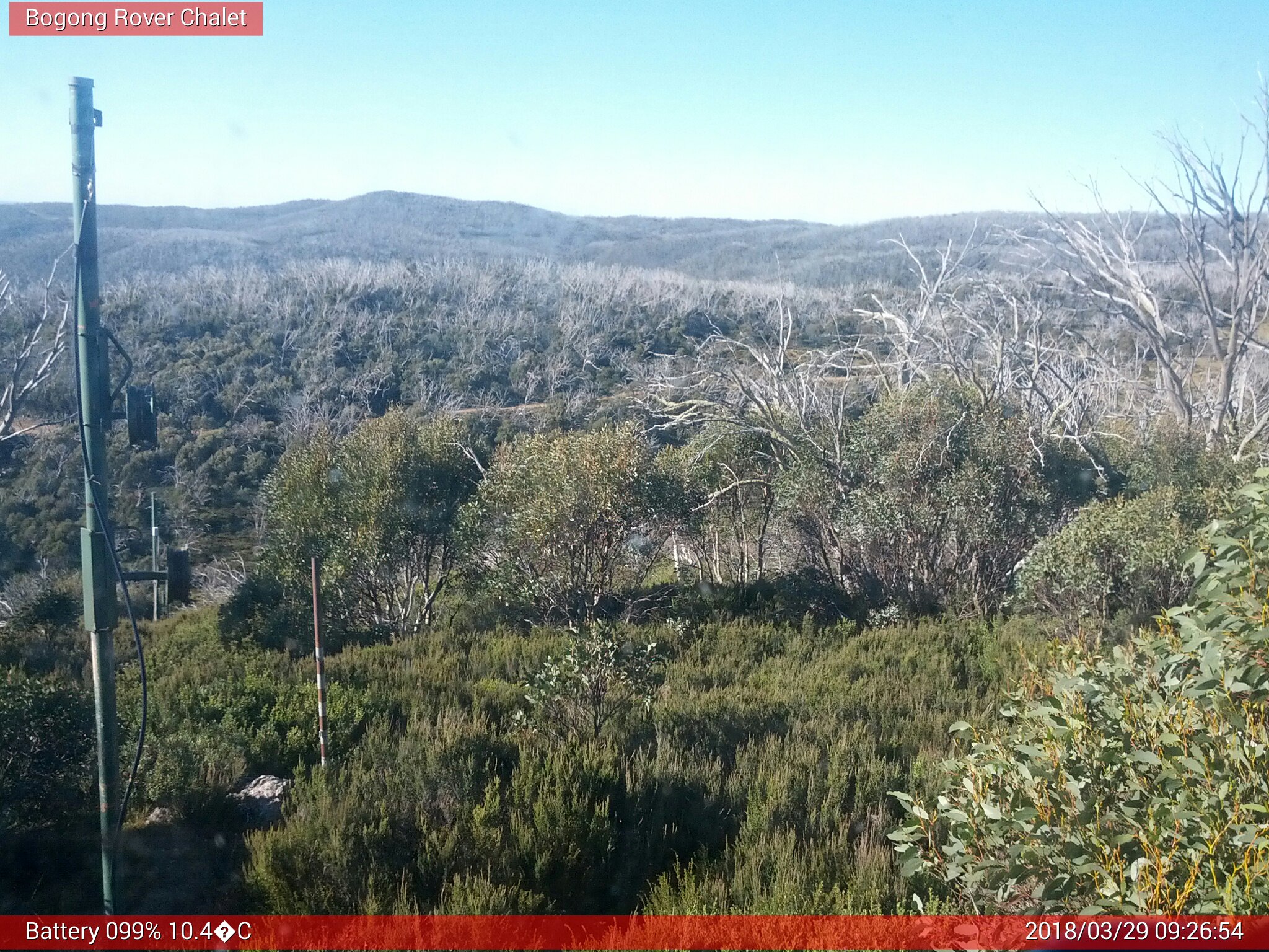 Bogong Web Cam 9:26am Thursday 29th of March 2018