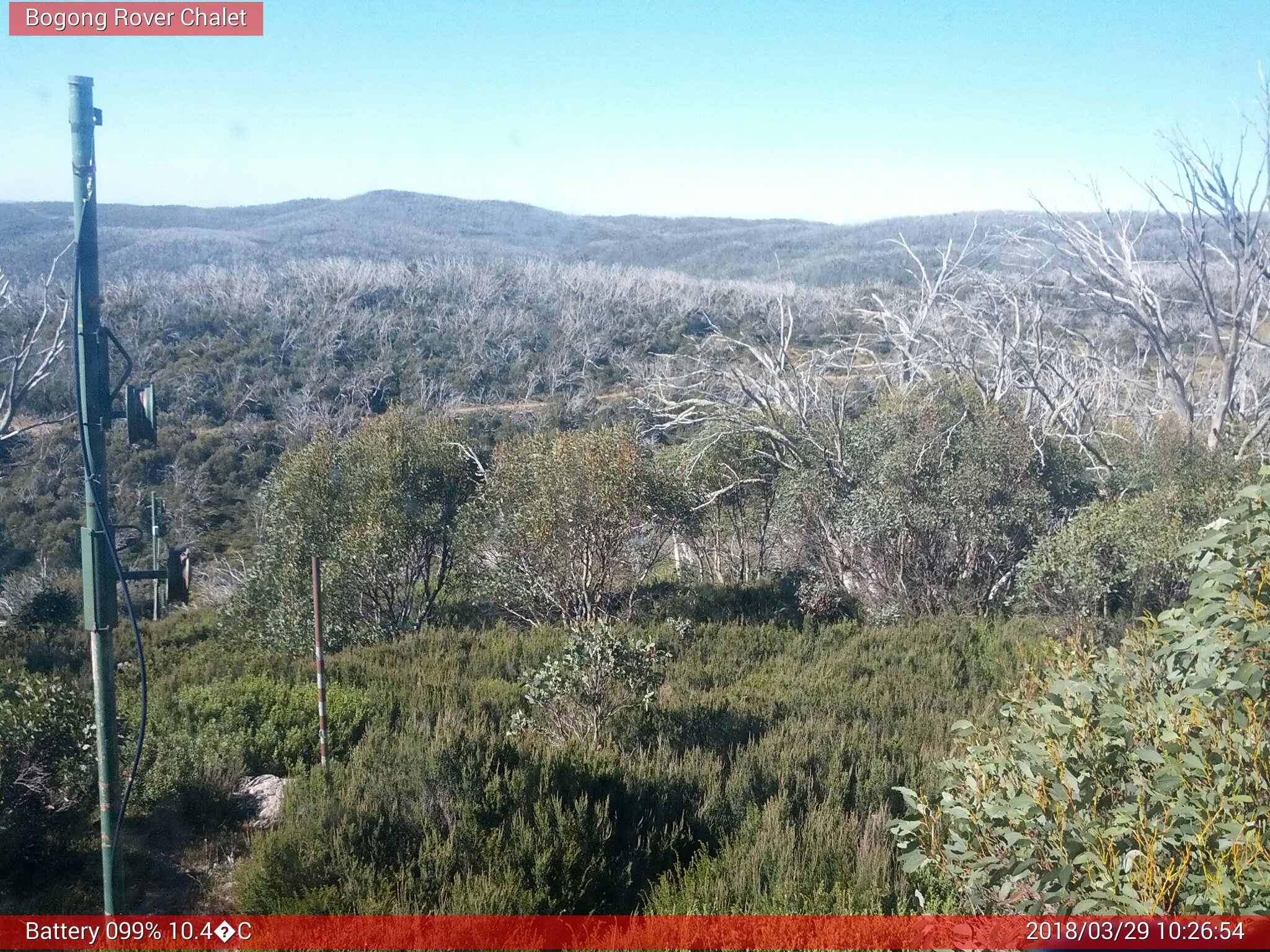 Bogong Web Cam 10:26am Thursday 29th of March 2018