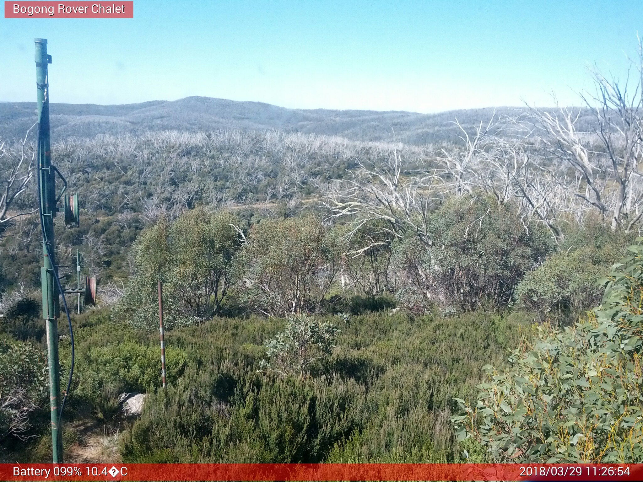 Bogong Web Cam 11:26am Thursday 29th of March 2018