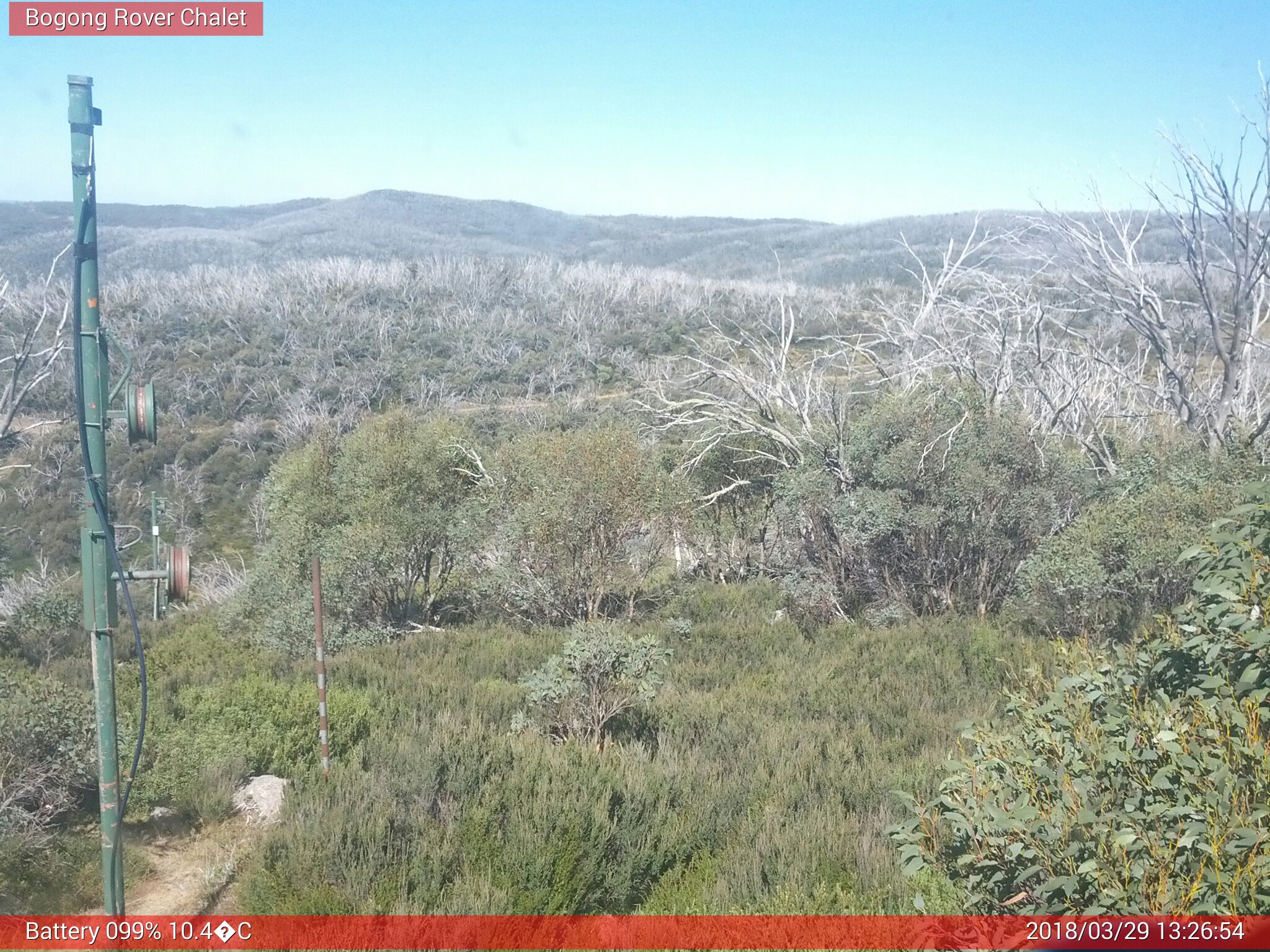 Bogong Web Cam 1:26pm Thursday 29th of March 2018