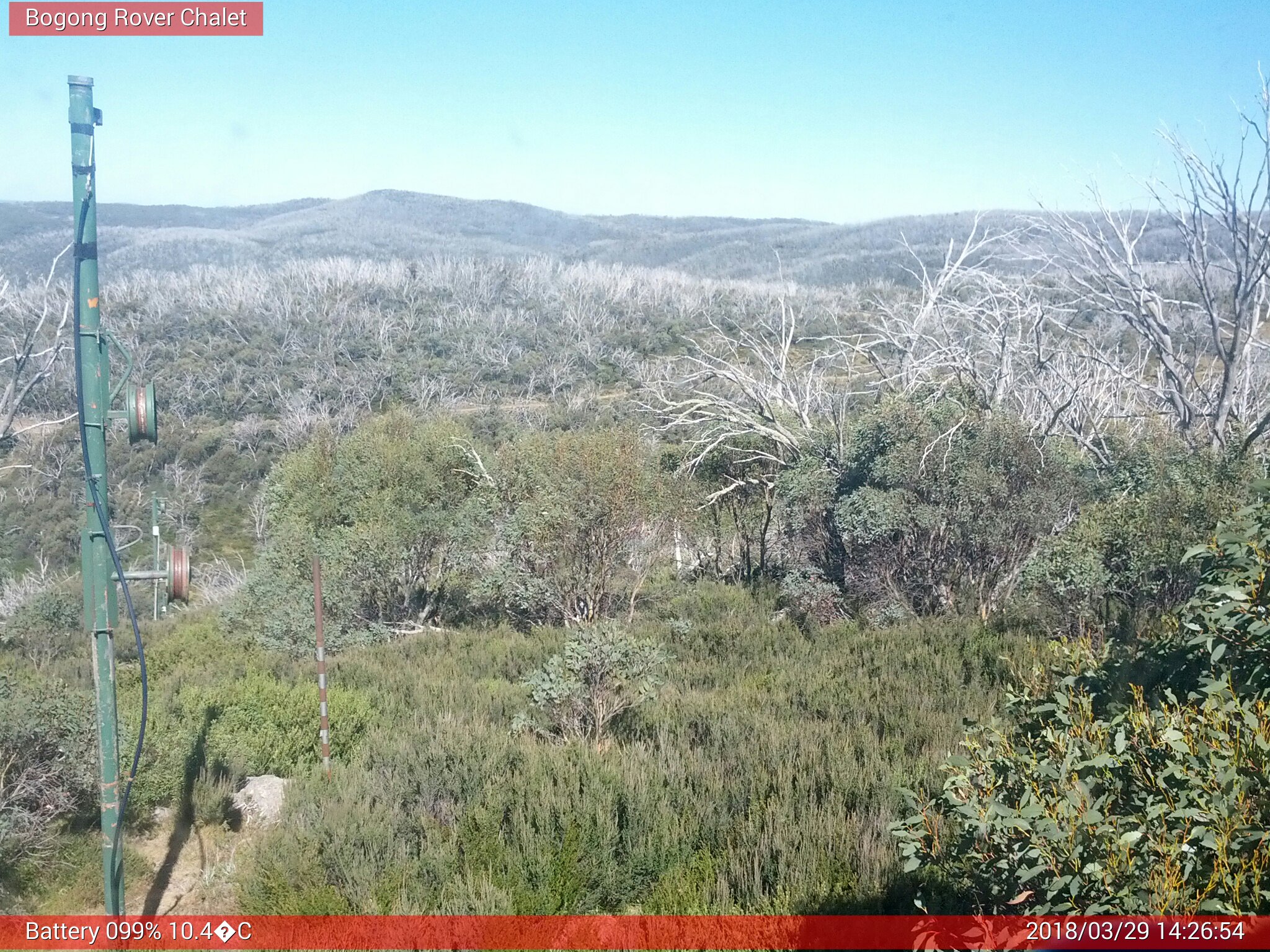 Bogong Web Cam 2:26pm Thursday 29th of March 2018