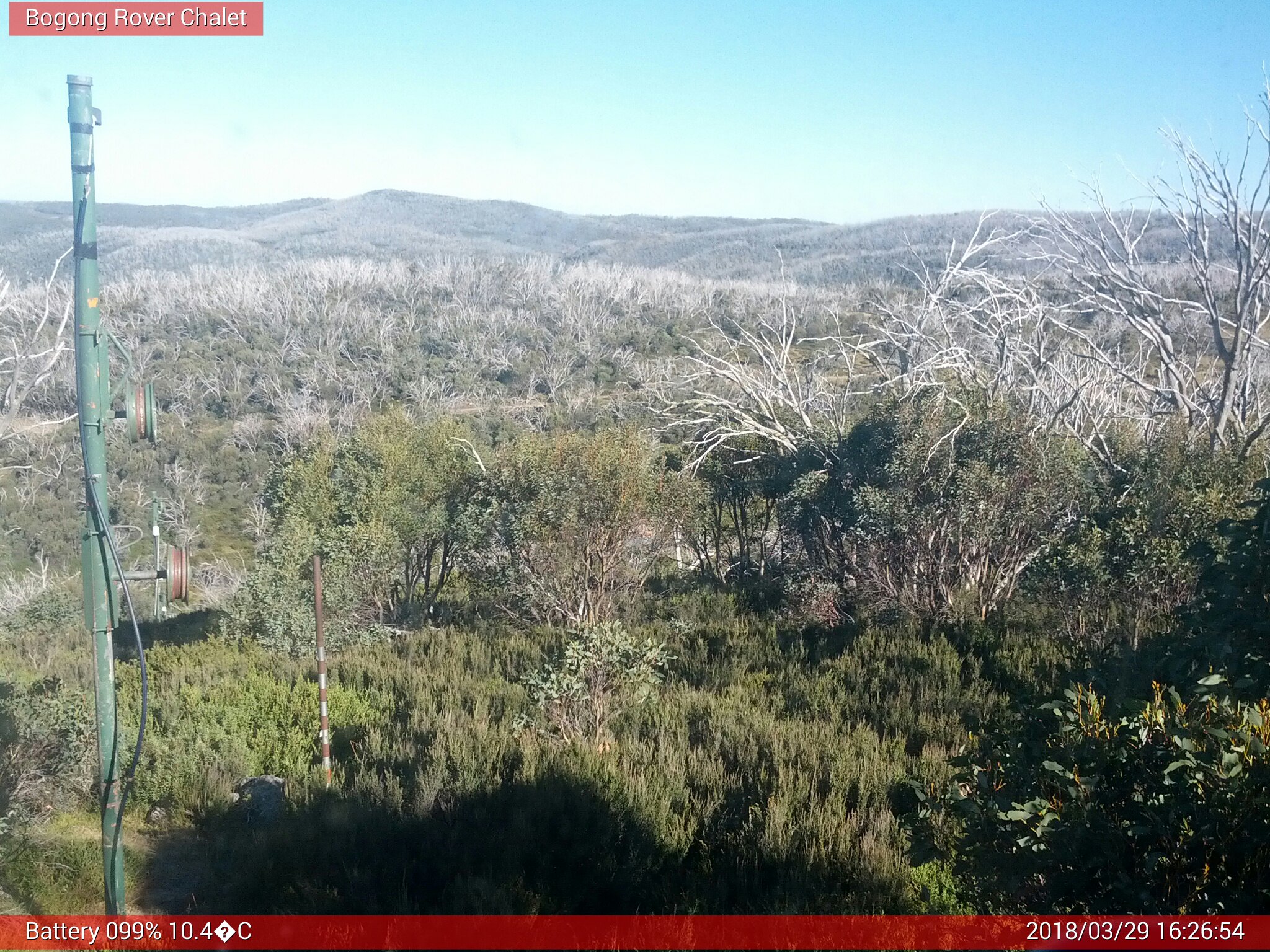 Bogong Web Cam 4:26pm Thursday 29th of March 2018