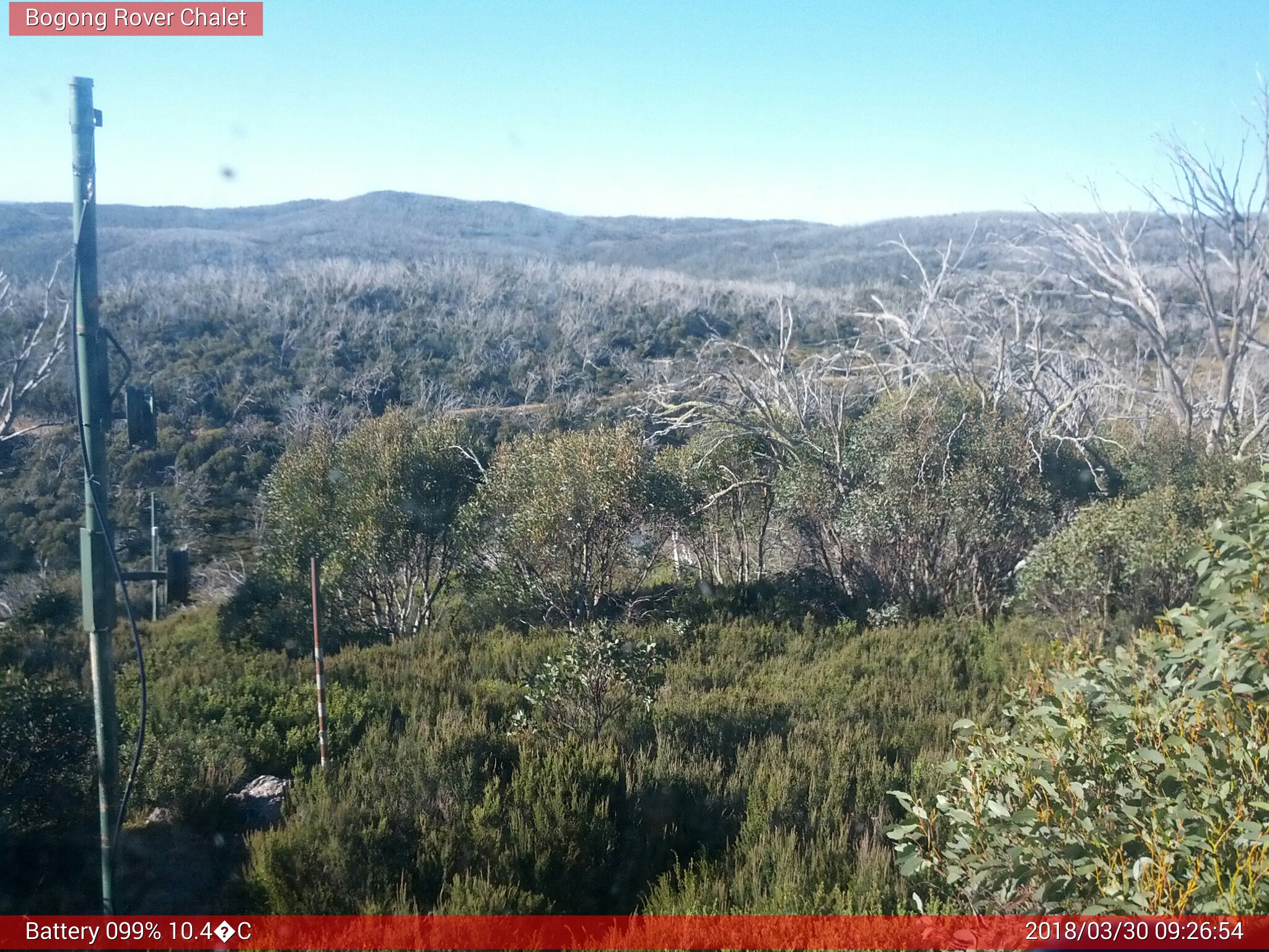 Bogong Web Cam 9:26am Friday 30th of March 2018