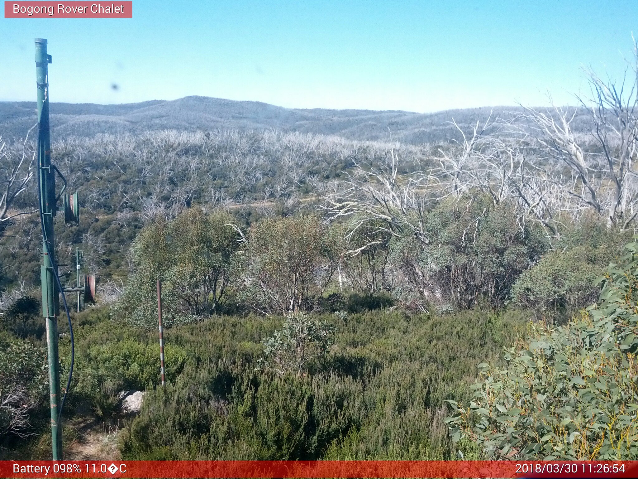 Bogong Web Cam 11:26am Friday 30th of March 2018