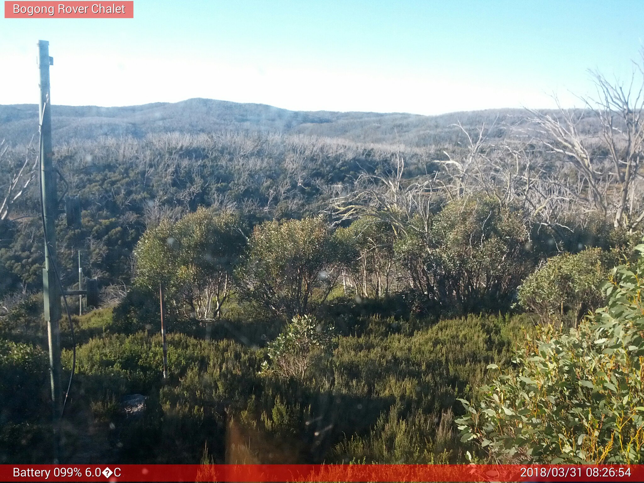 Bogong Web Cam 8:26am Saturday 31st of March 2018