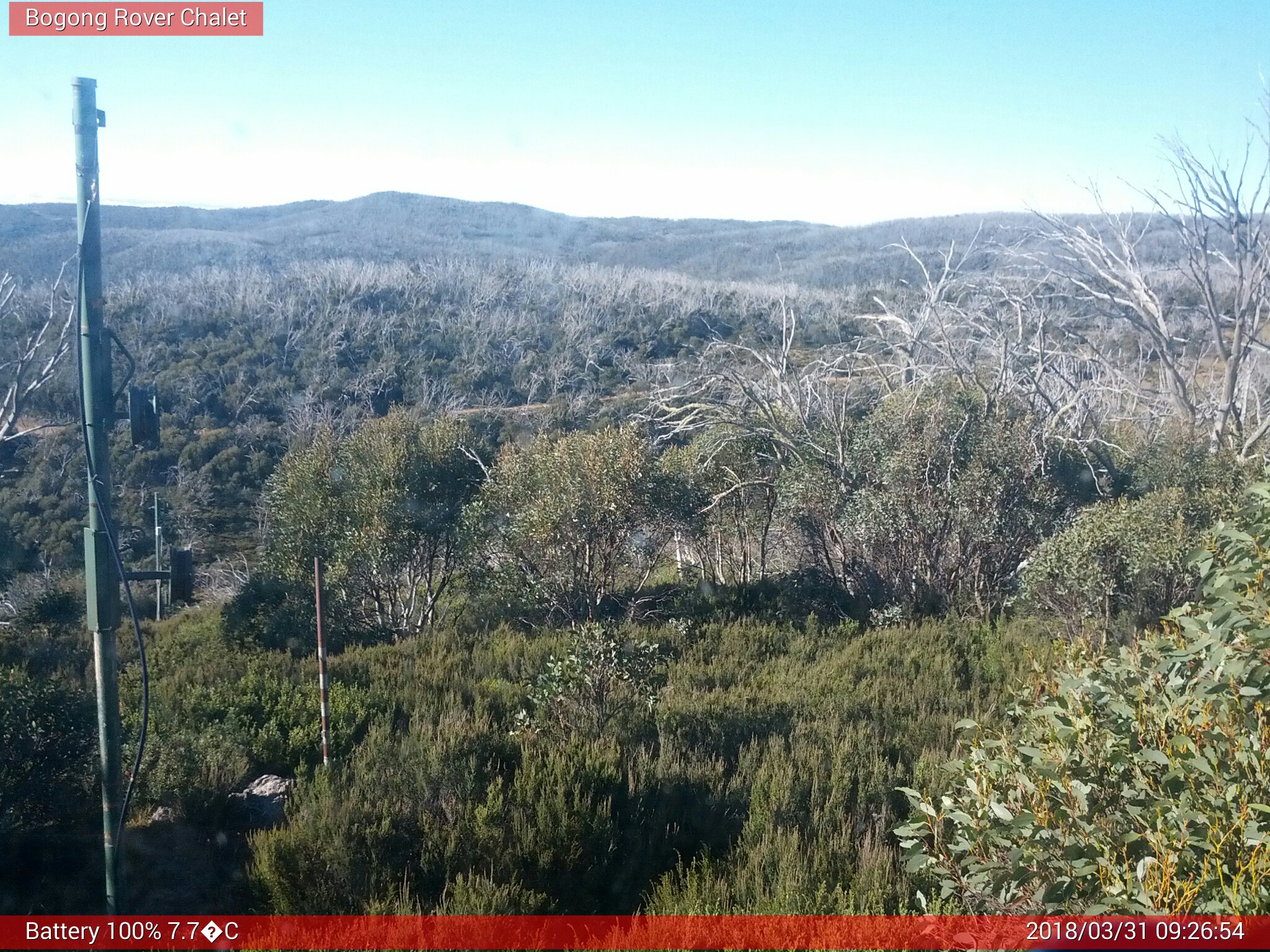 Bogong Web Cam 9:26am Saturday 31st of March 2018