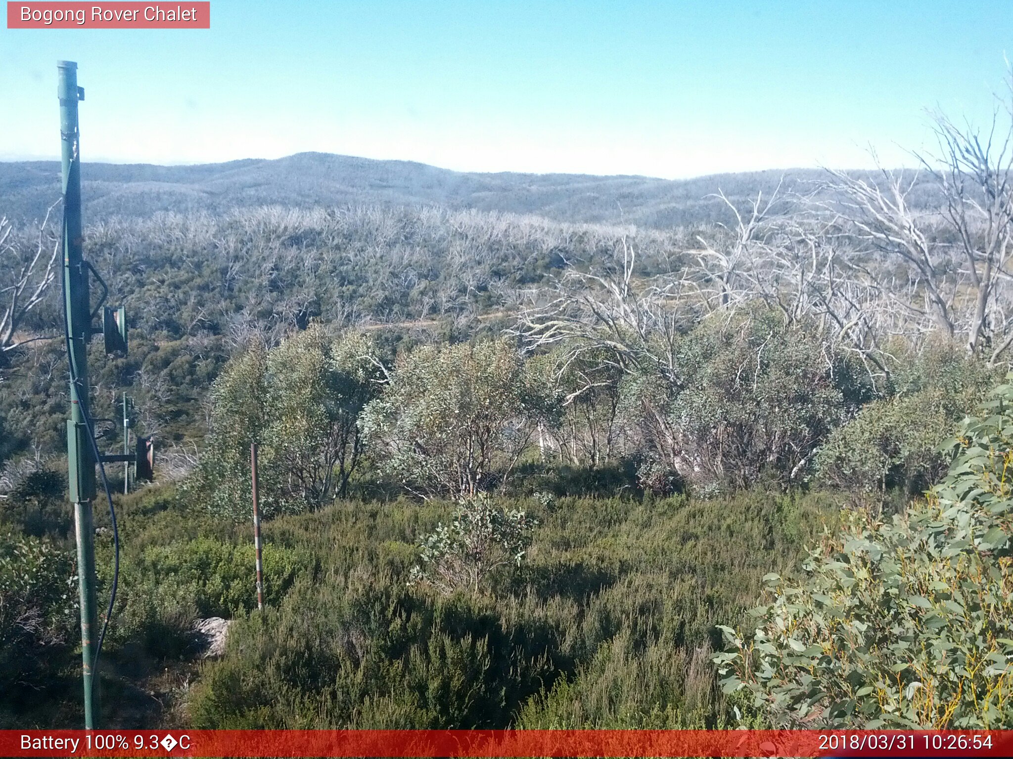 Bogong Web Cam 10:26am Saturday 31st of March 2018