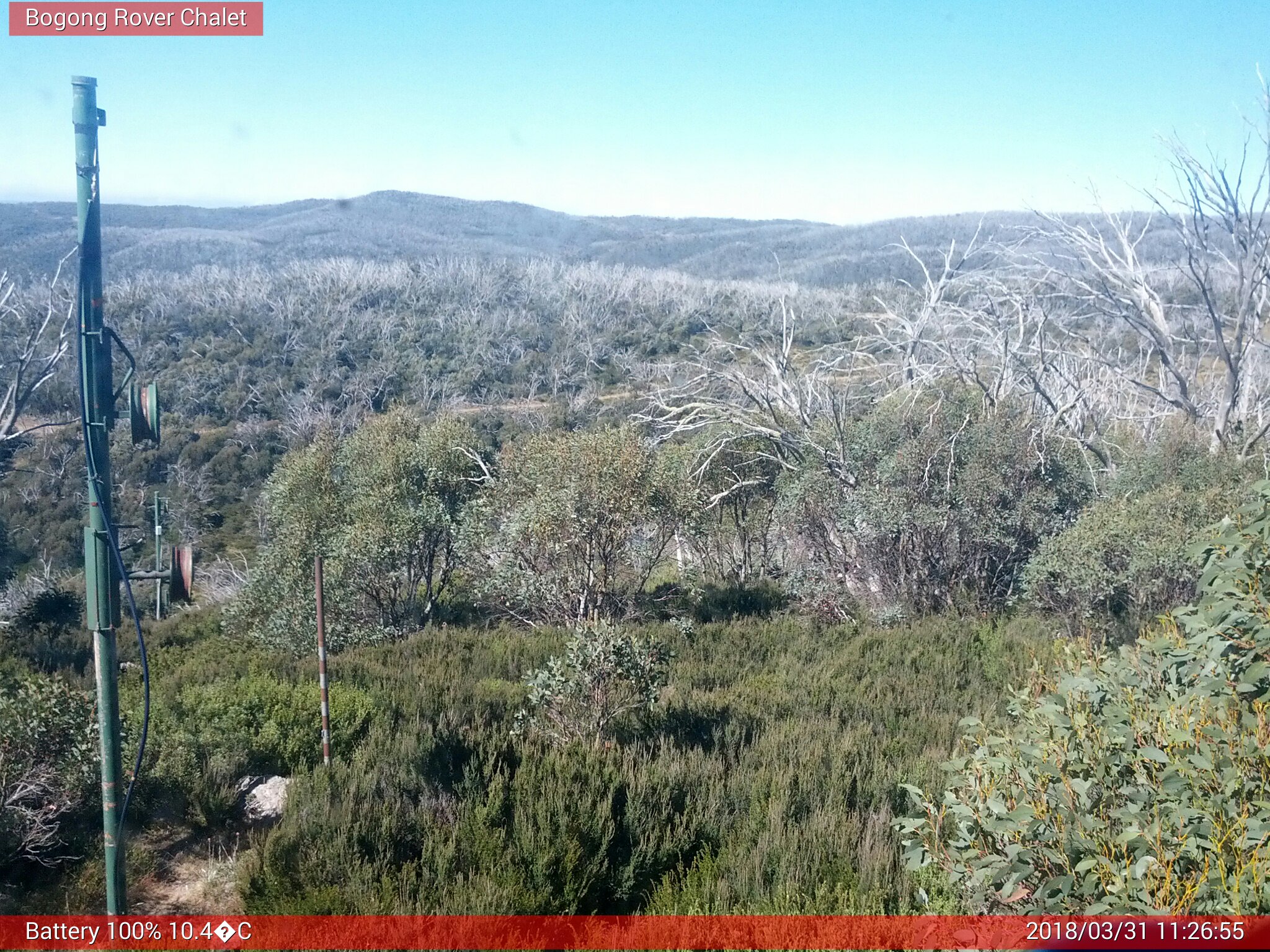 Bogong Web Cam 11:26am Saturday 31st of March 2018