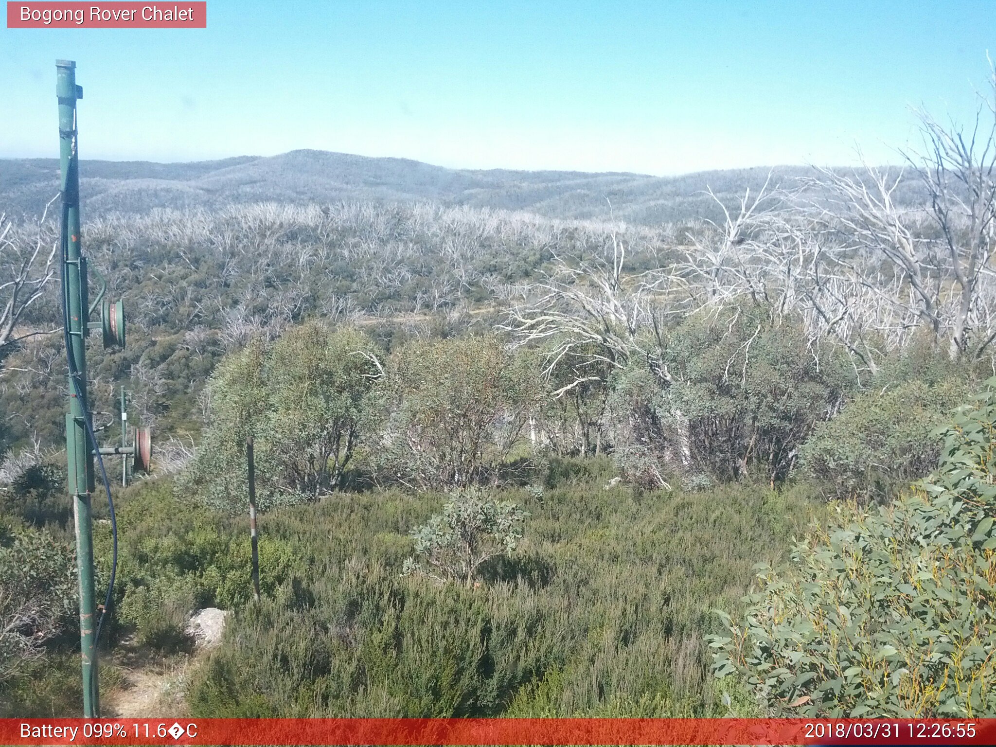 Bogong Web Cam 12:26pm Saturday 31st of March 2018