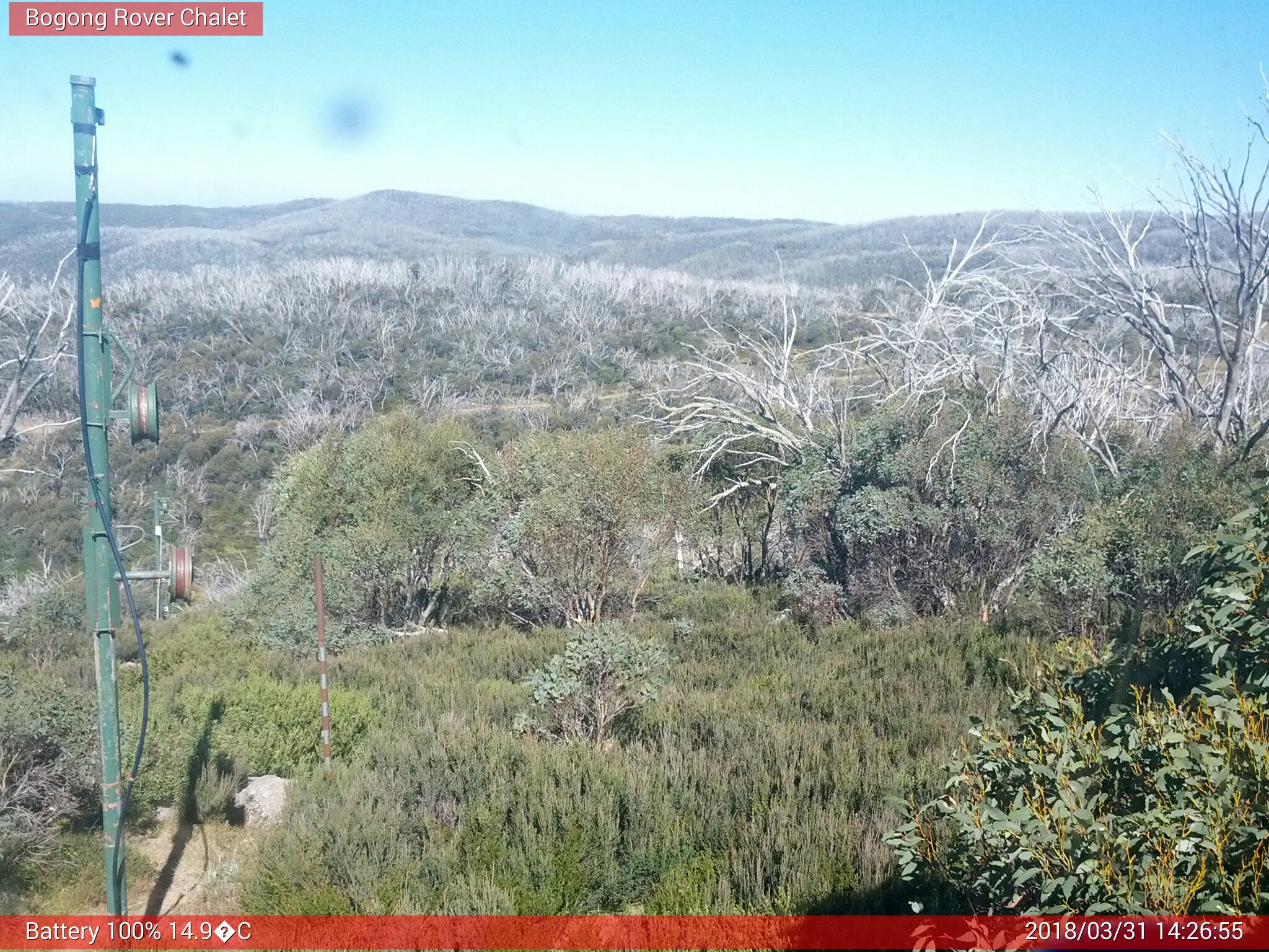 Bogong Web Cam 2:26pm Saturday 31st of March 2018