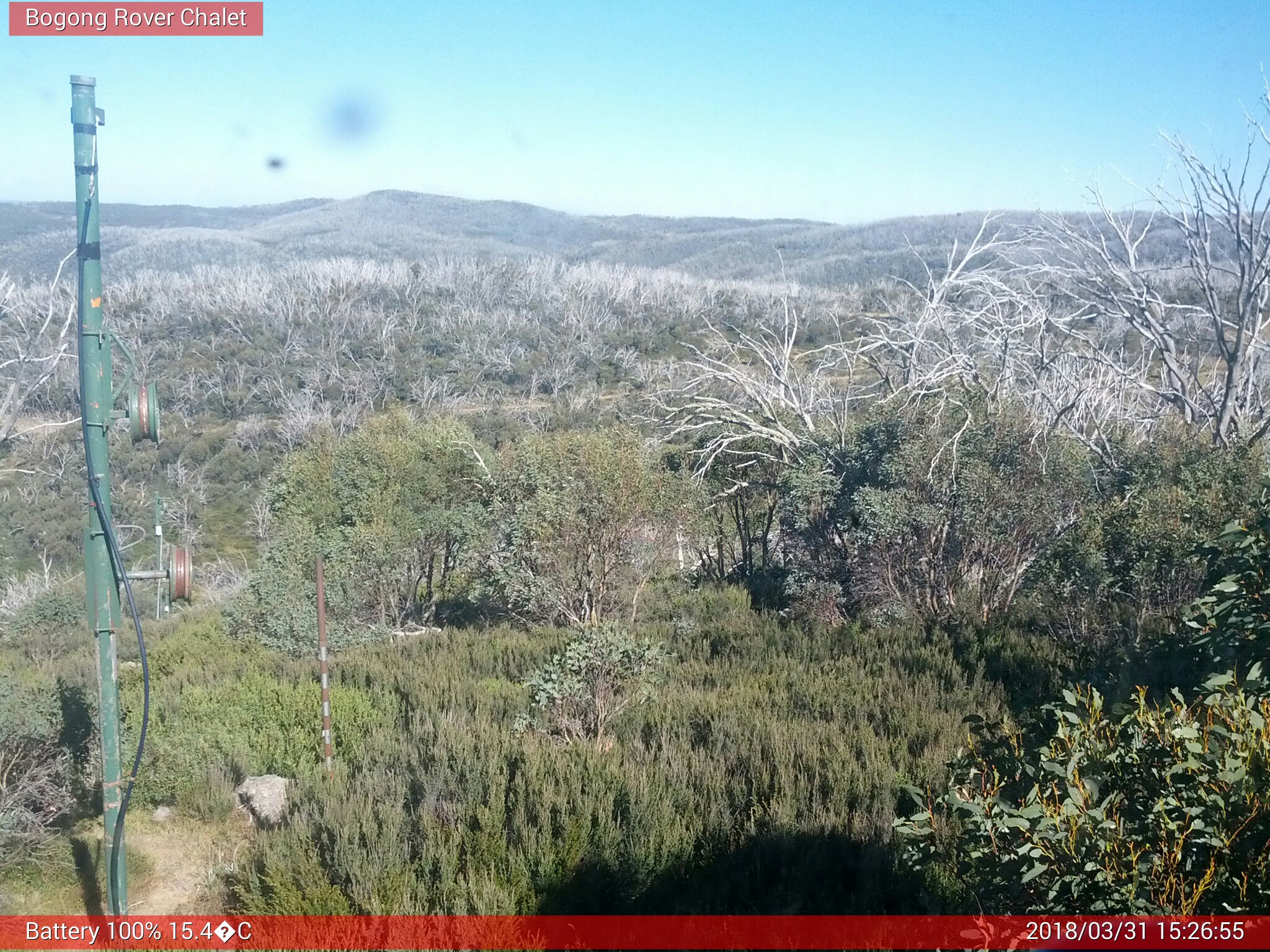 Bogong Web Cam 3:26pm Saturday 31st of March 2018