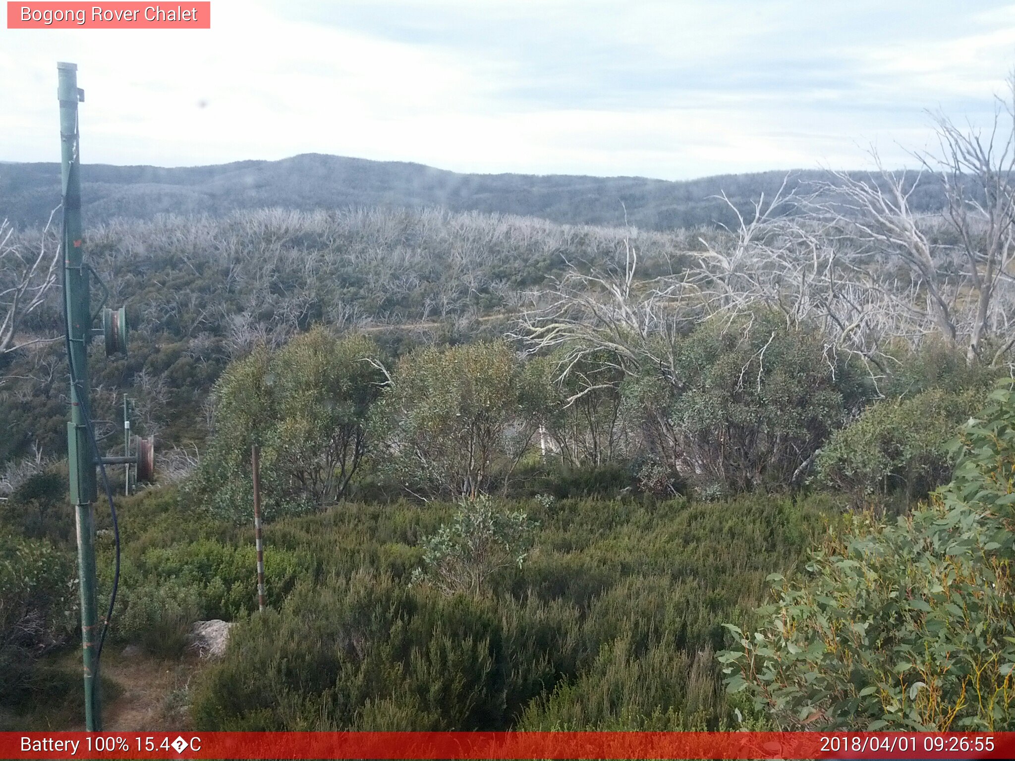 Bogong Web Cam 9:26am Sunday 1st of April 2018