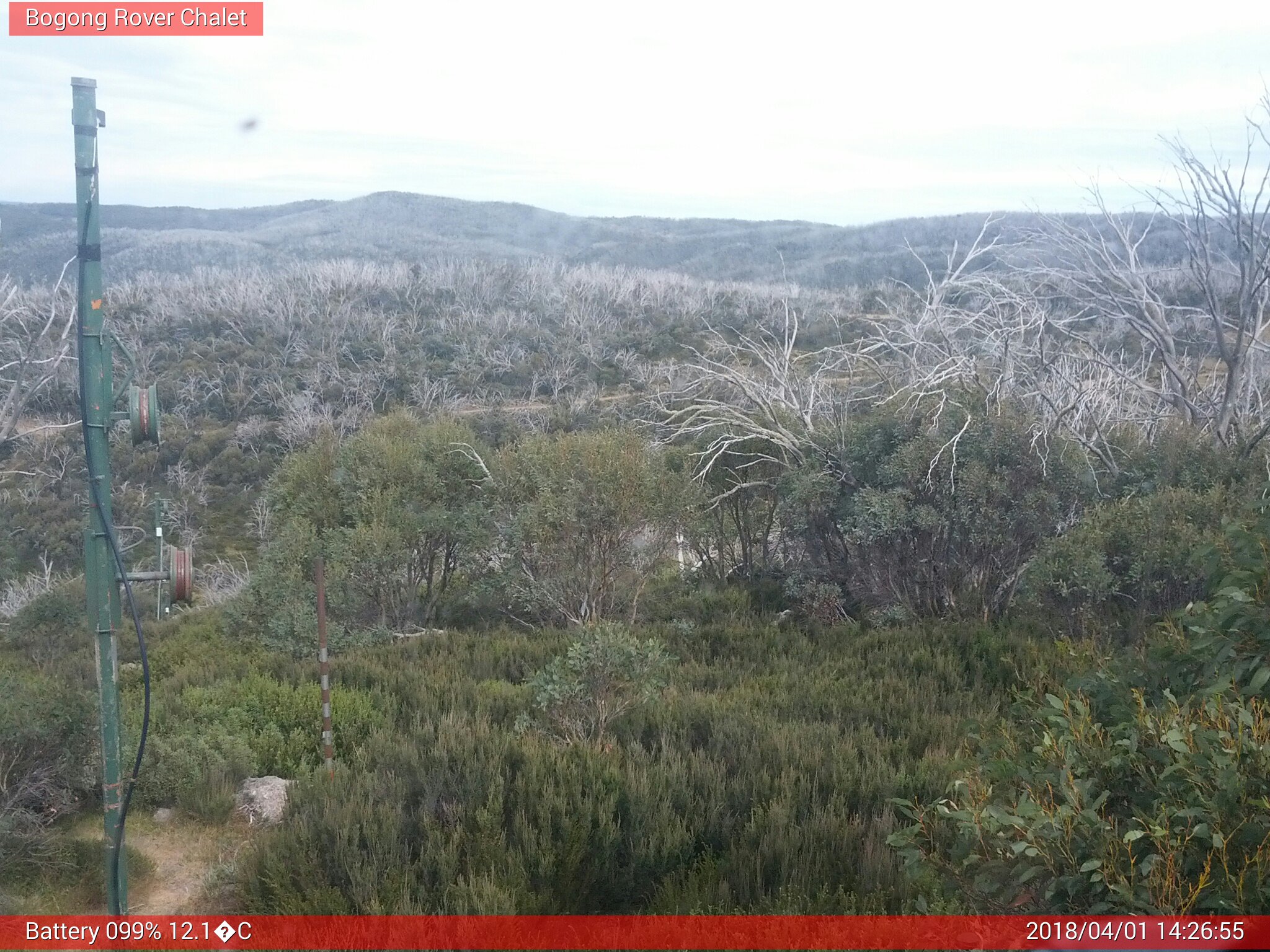 Bogong Web Cam 2:26pm Sunday 1st of April 2018