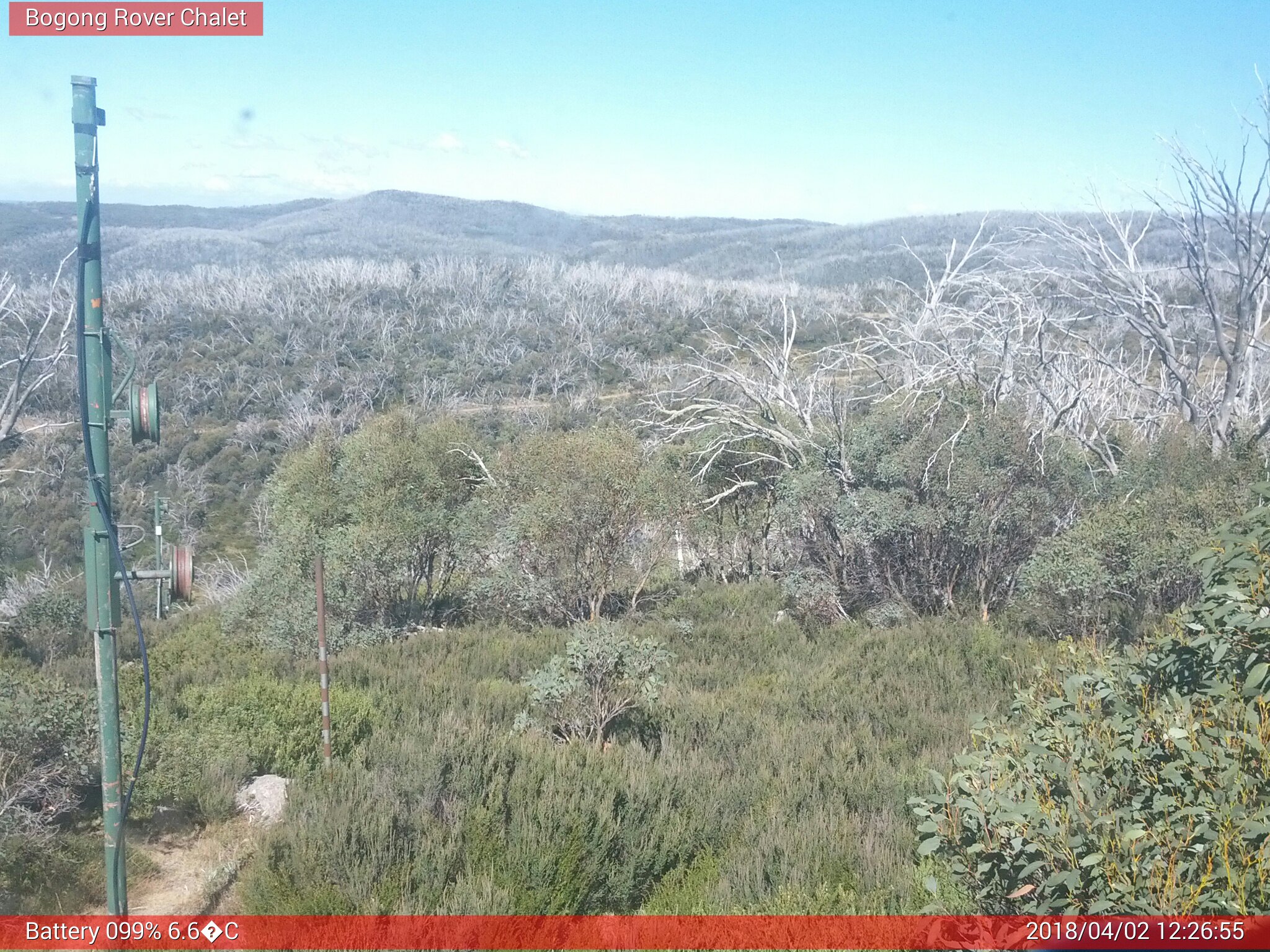 Bogong Web Cam 12:26pm Monday 2nd of April 2018